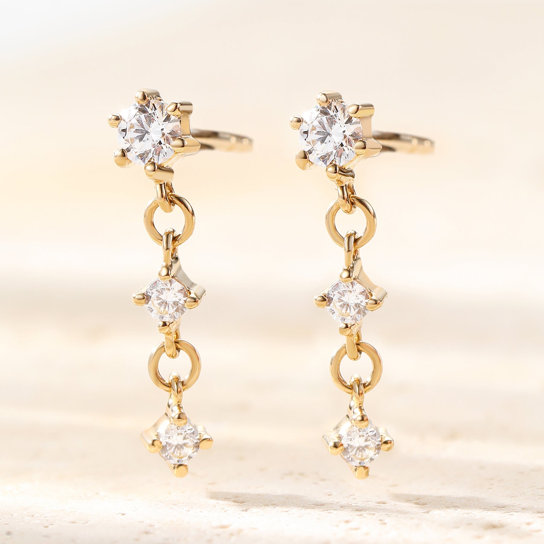 Alignment Stud Earrings 14K Gold