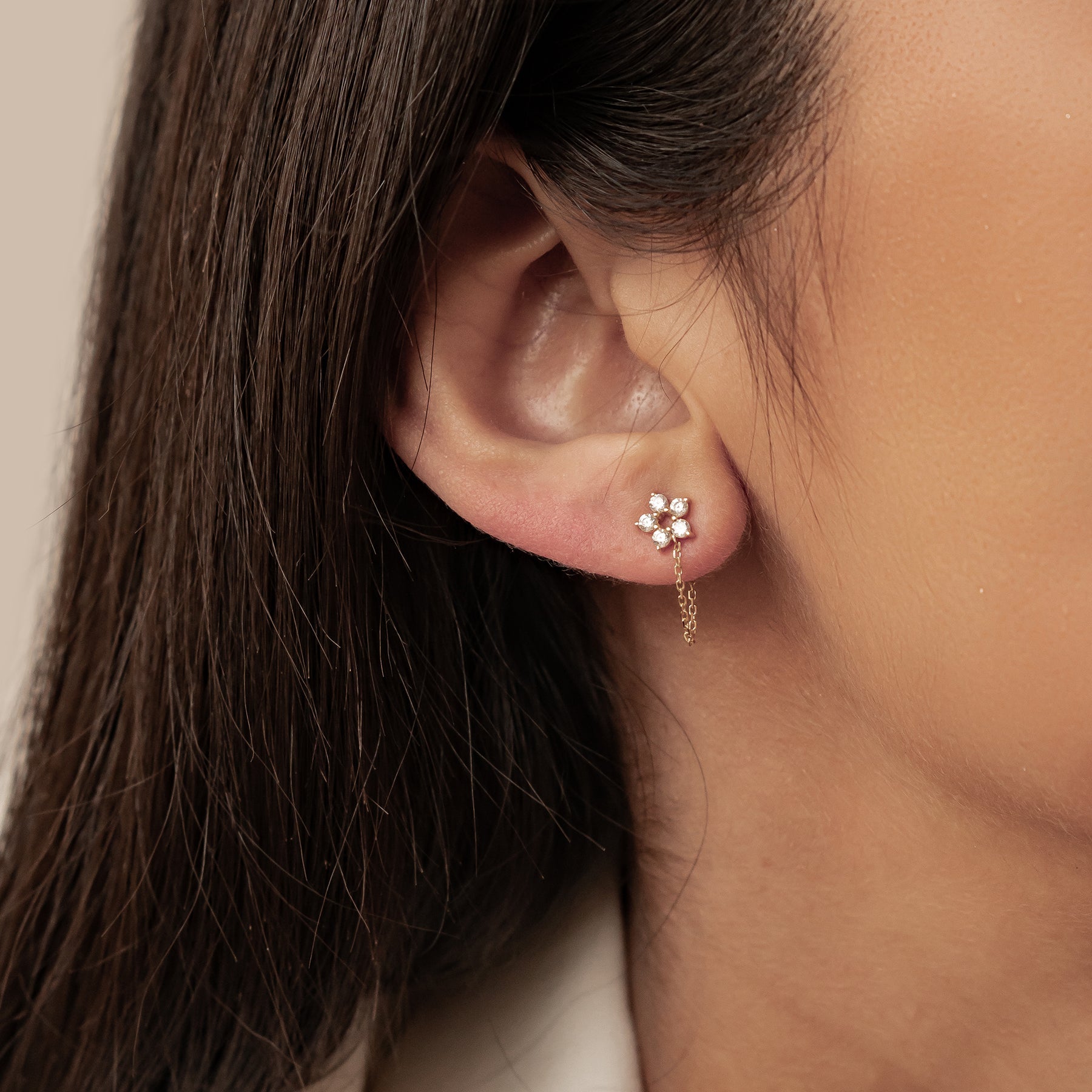 Becoming Chain Earrings 14K Gold