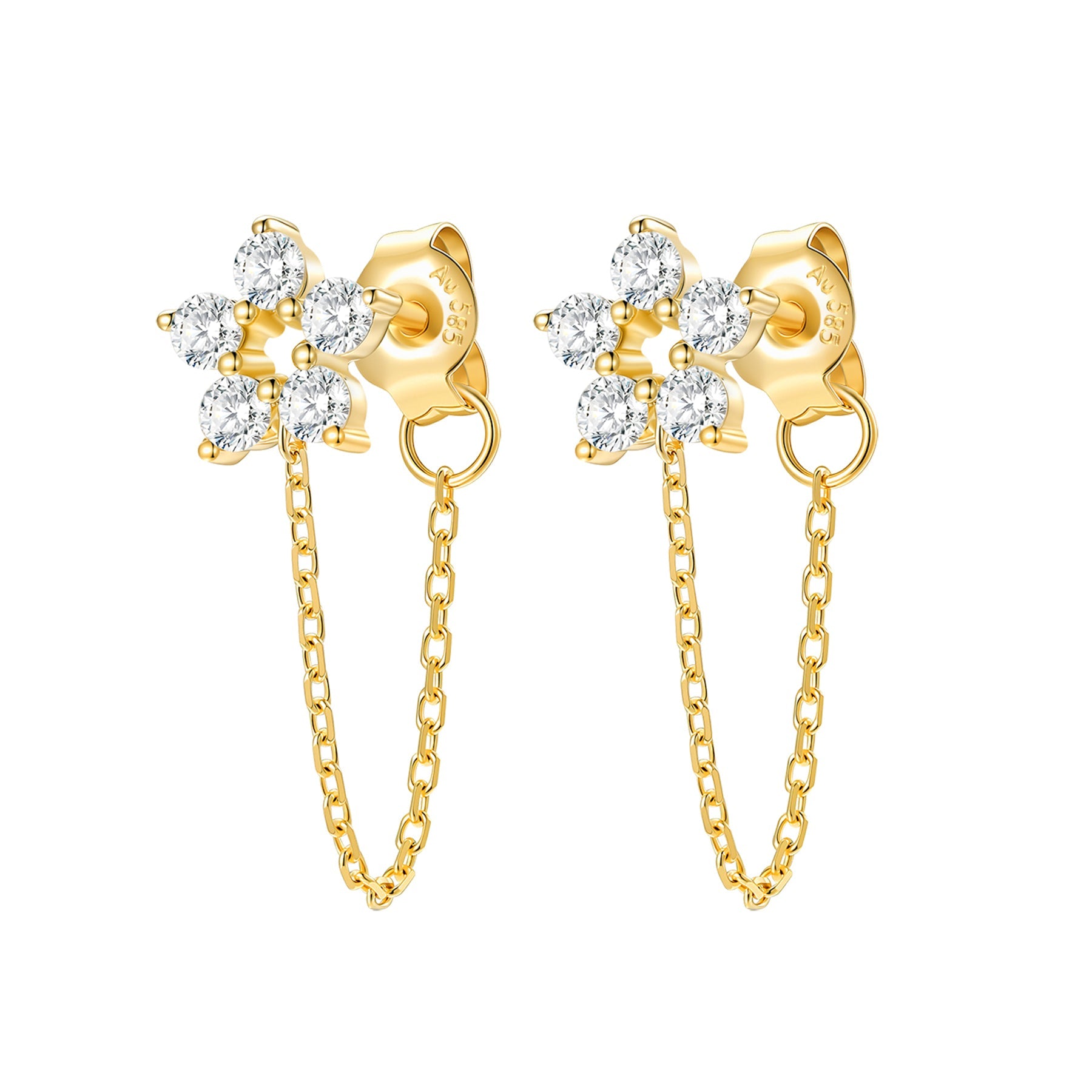 Becoming Chain Earrings 14K Gold