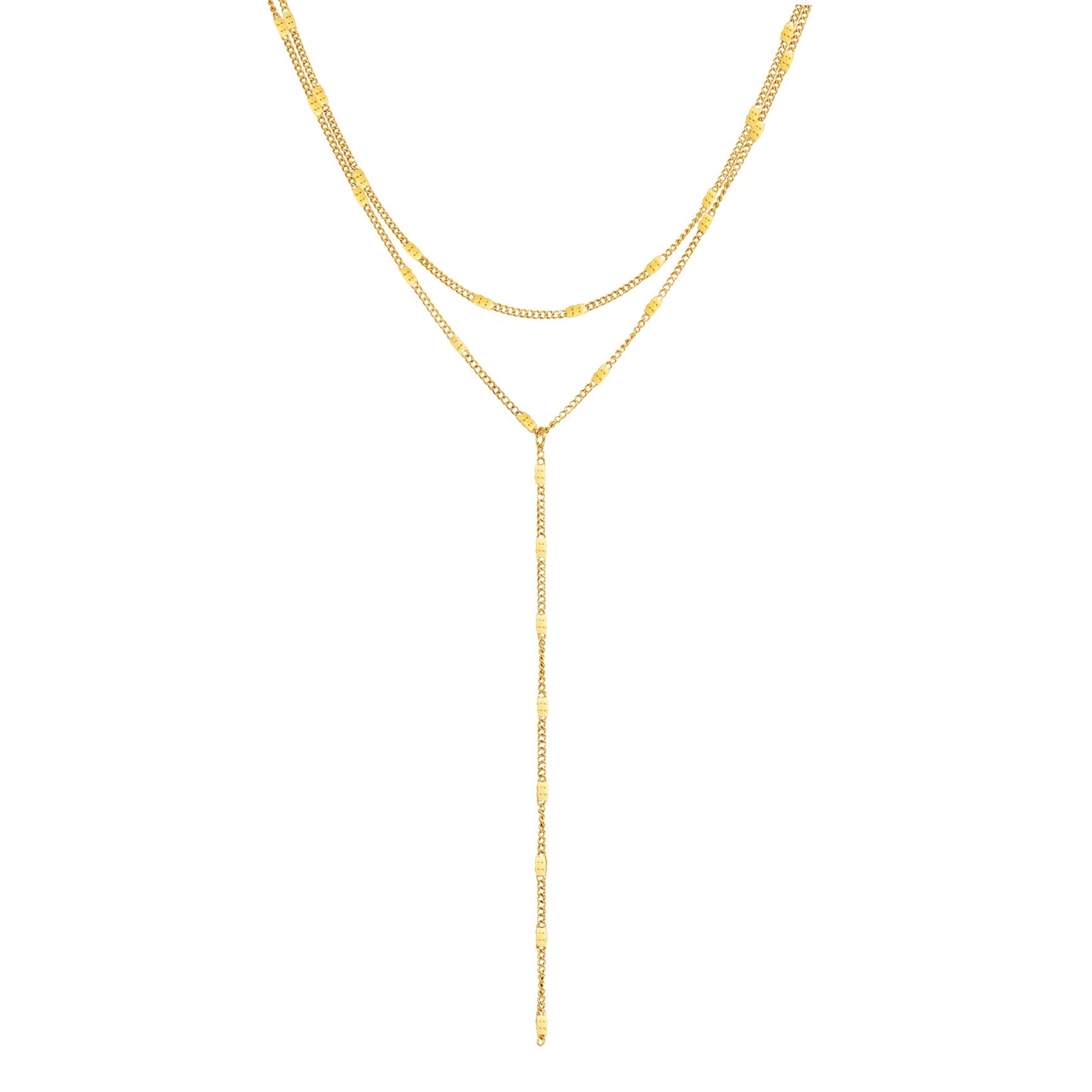 Layered Y Necklace Gold