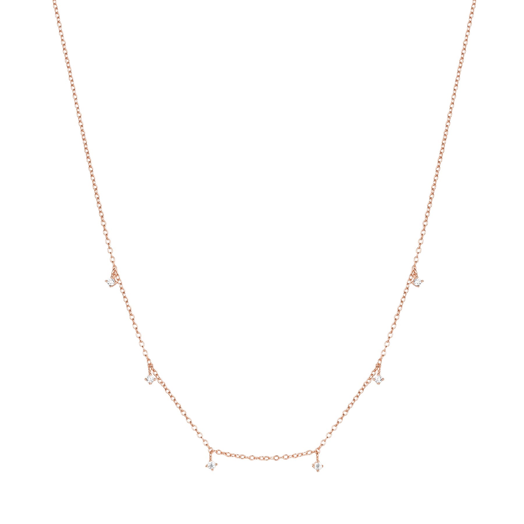 Gemstone Charm Necklace Sterling Silver