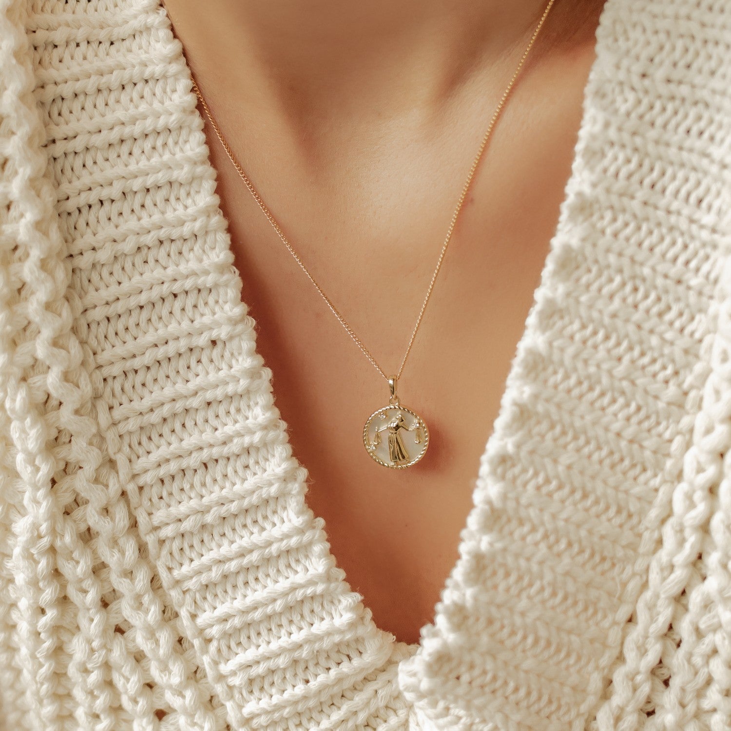 Libra Zodiac Pendant Necklace