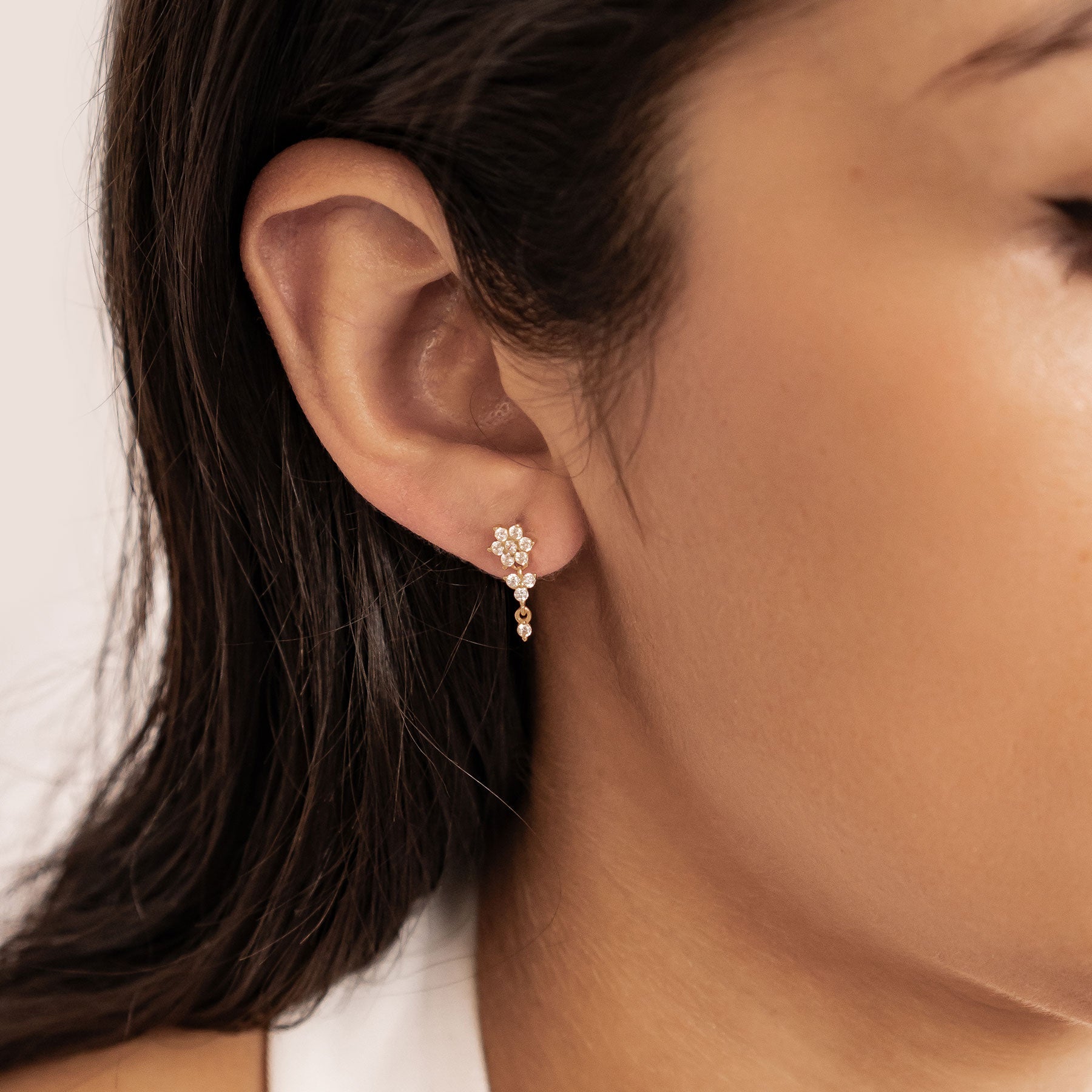 Cascading Blossom Drop Earrings Sterling Silver