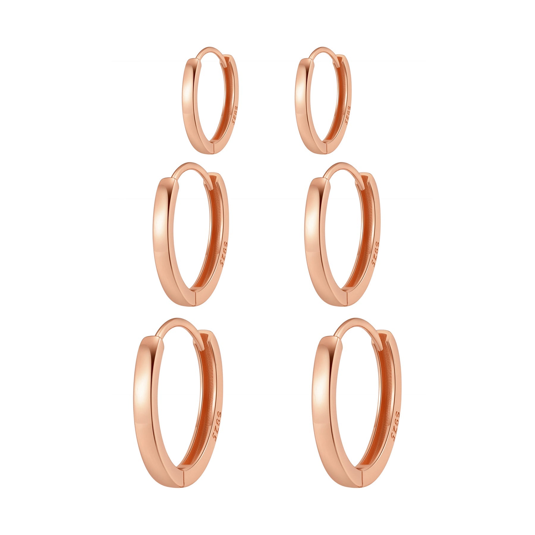 Classic Trio Band Hoop Earring Set Sterling Silver