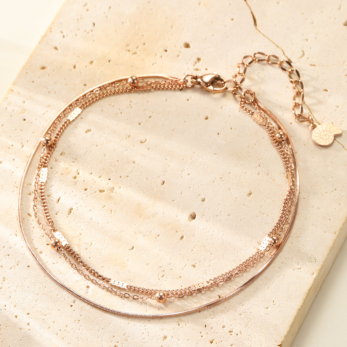 Classic Trio Chain Anklet Waterproof