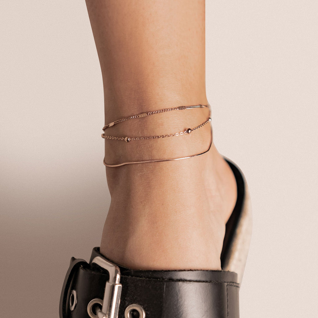 Classic Trio Chain Anklet Waterproof
