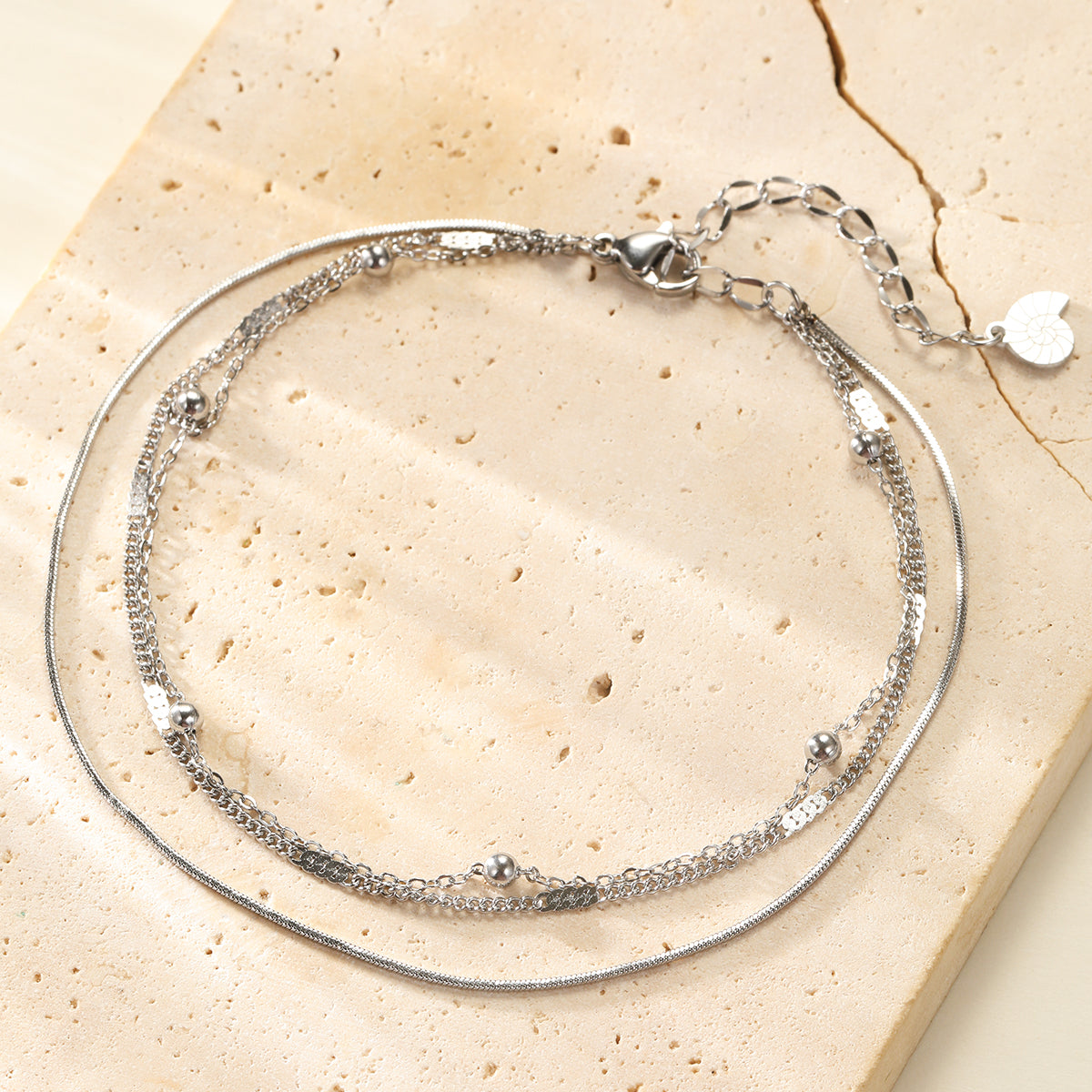 Classic Trio Chain Anklet Waterproof