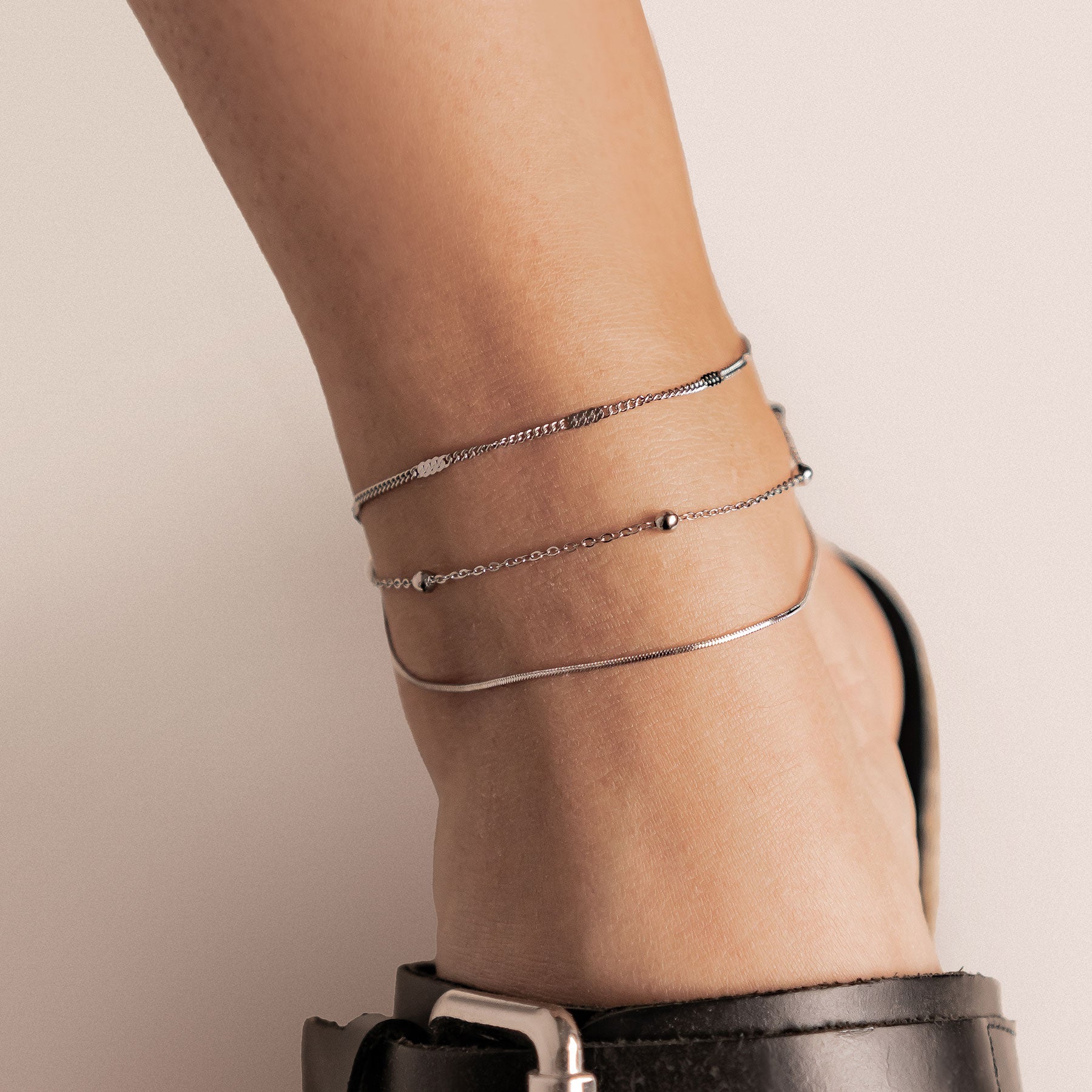 Classic Trio Chain Anklet Waterproof