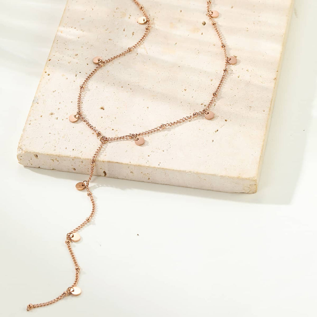 Coin Y Lariat Necklace Waterproof