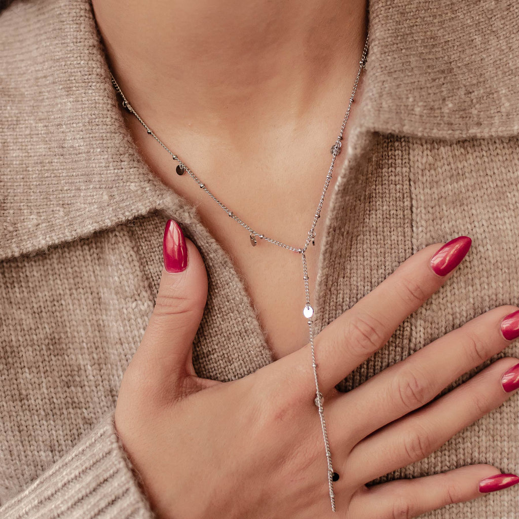 Coin Y Lariat Necklace Waterproof