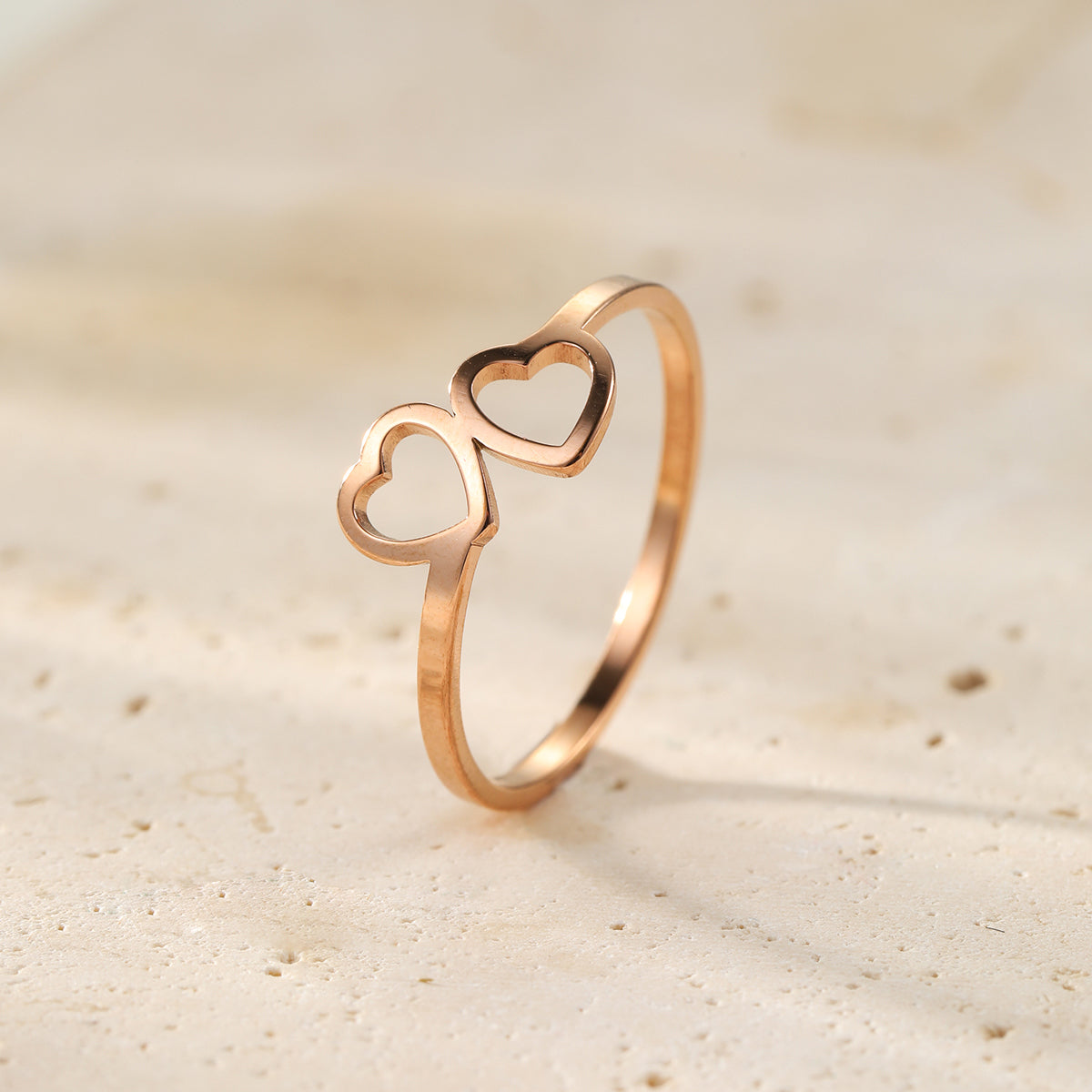 Connected Hearts Ring Stainless Steel