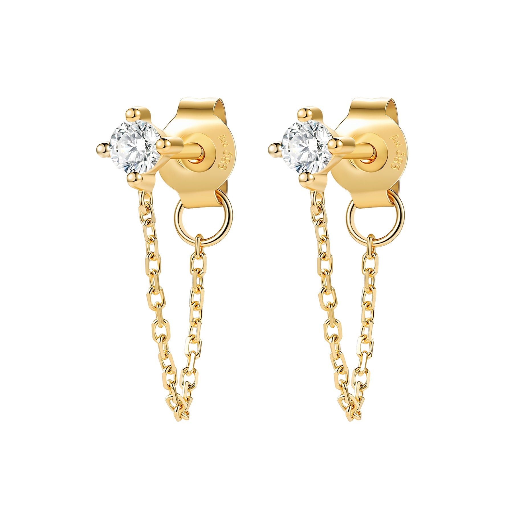 Connection Stud Earrings 14K Gold