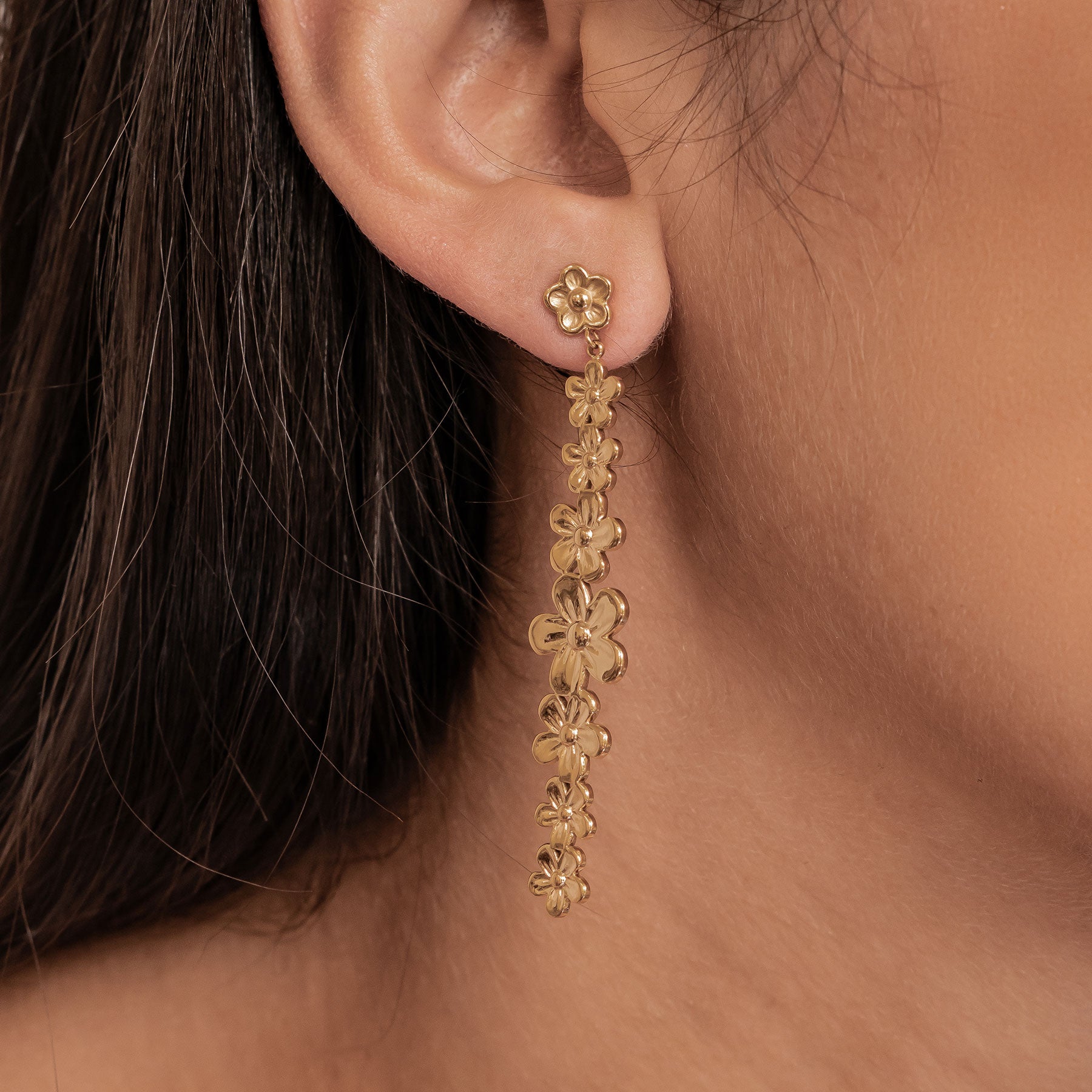 Daisy Cascade Drop Earrings Waterproof