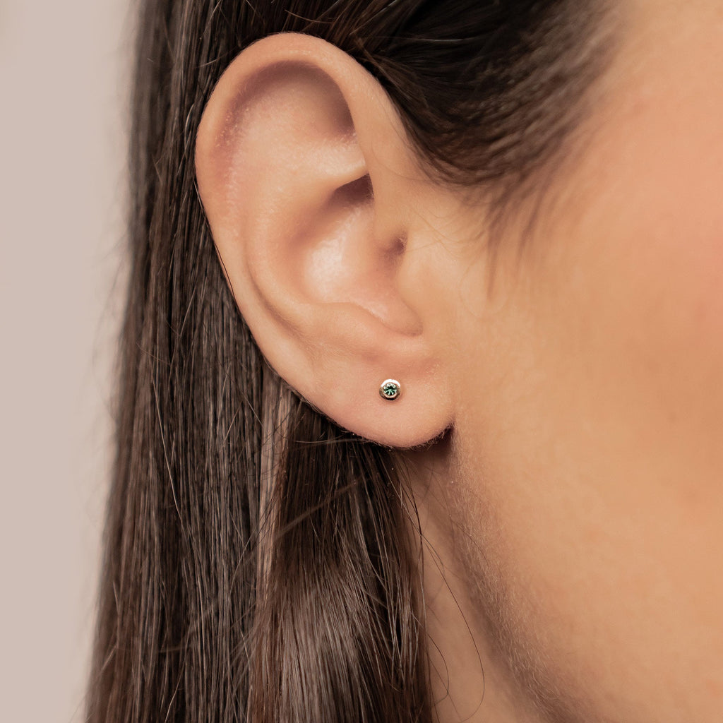 Evergreen Soul 14K Gold Emerald Stud Earrings