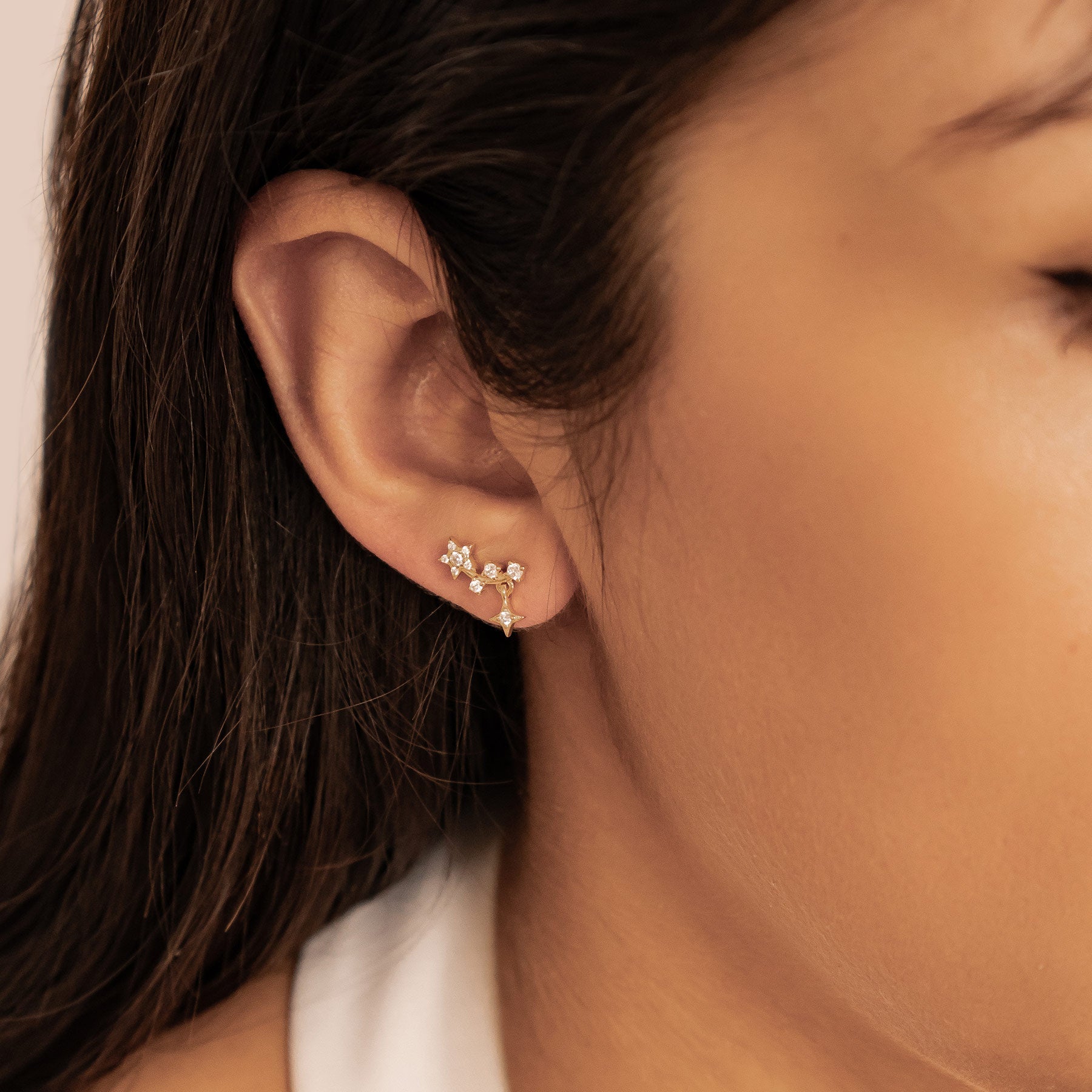 Falling Star Stud Earrings Sterling Silver