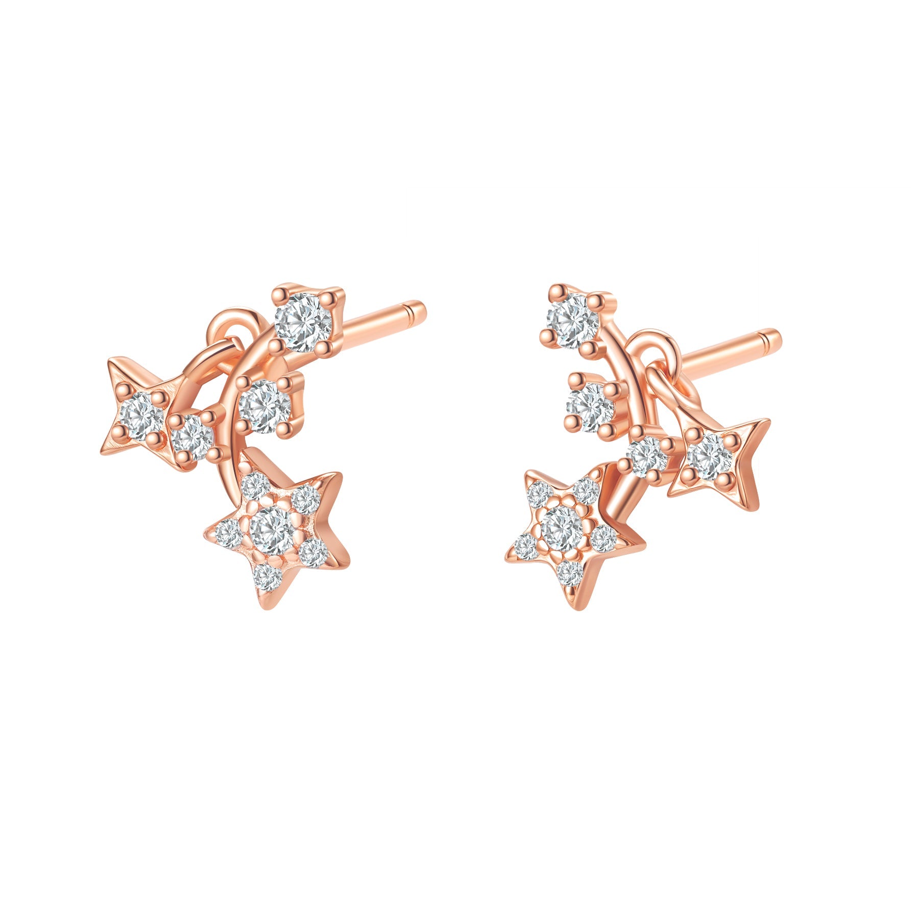 Falling Star Stud Earrings Sterling Silver
