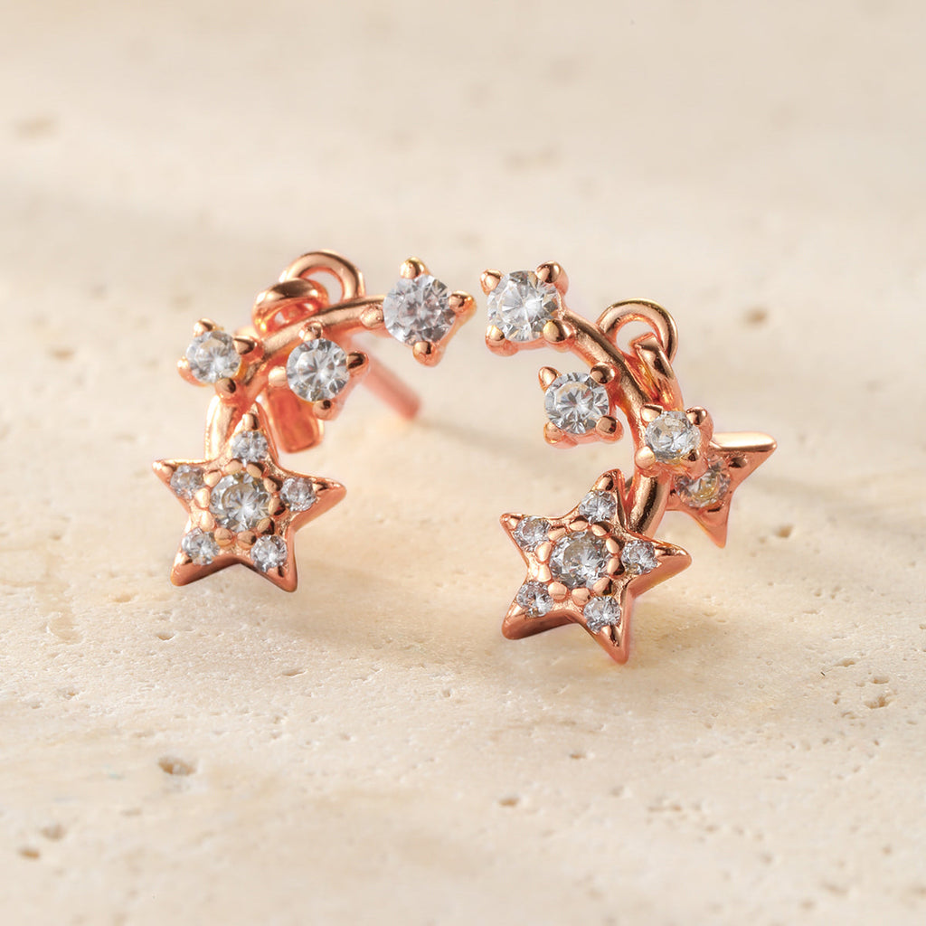 Falling Star Stud Earrings Sterling Silver