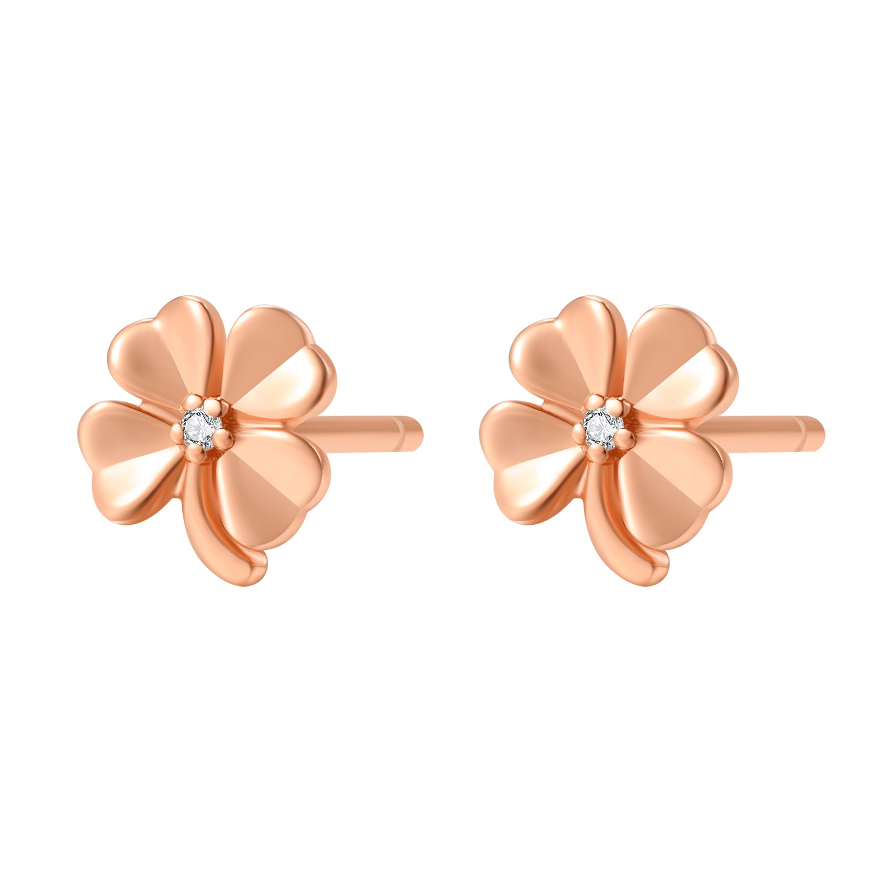 Four Leaf Clover Stud Earrings Sterling Silver