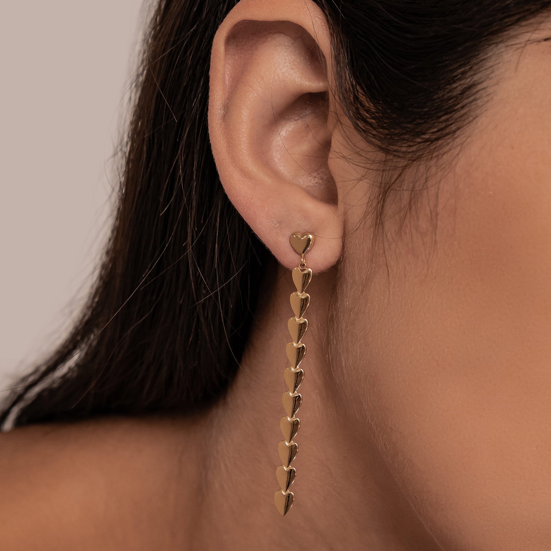 Heart Cascade Drop Earrings Waterproof