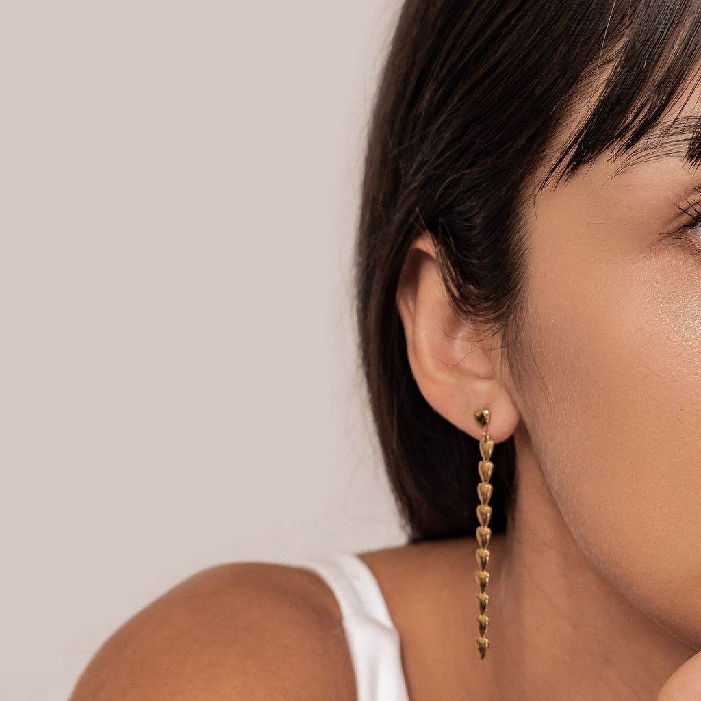 Heart Cascade Drop Earrings Waterproof