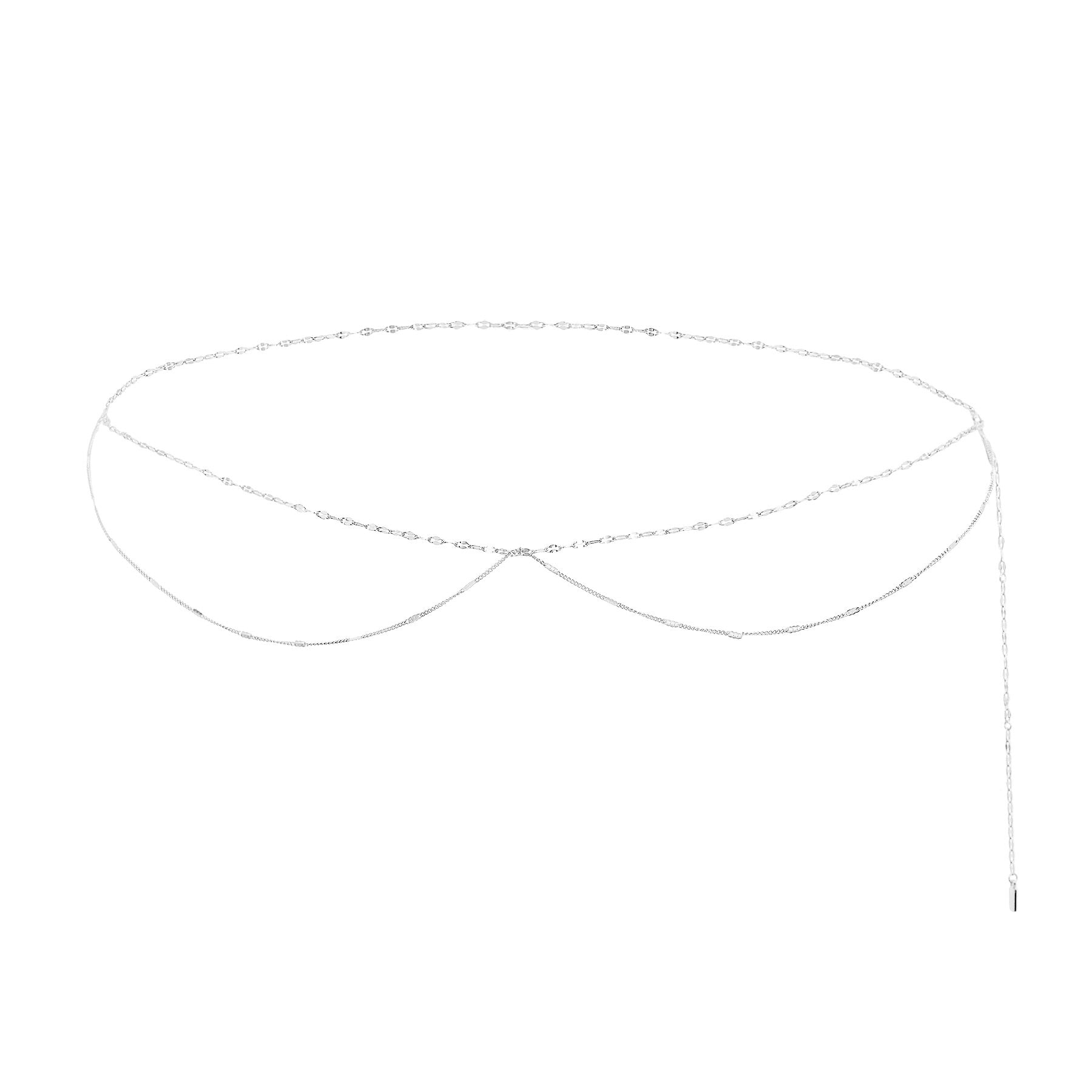 Layered Rolo and Starburst Belly Chain Waterproof