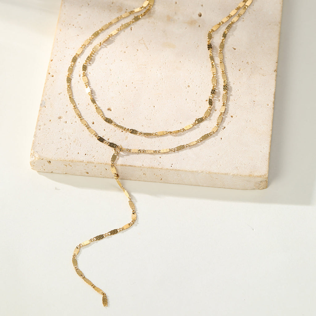 Layered Y Chain Necklace Waterproof