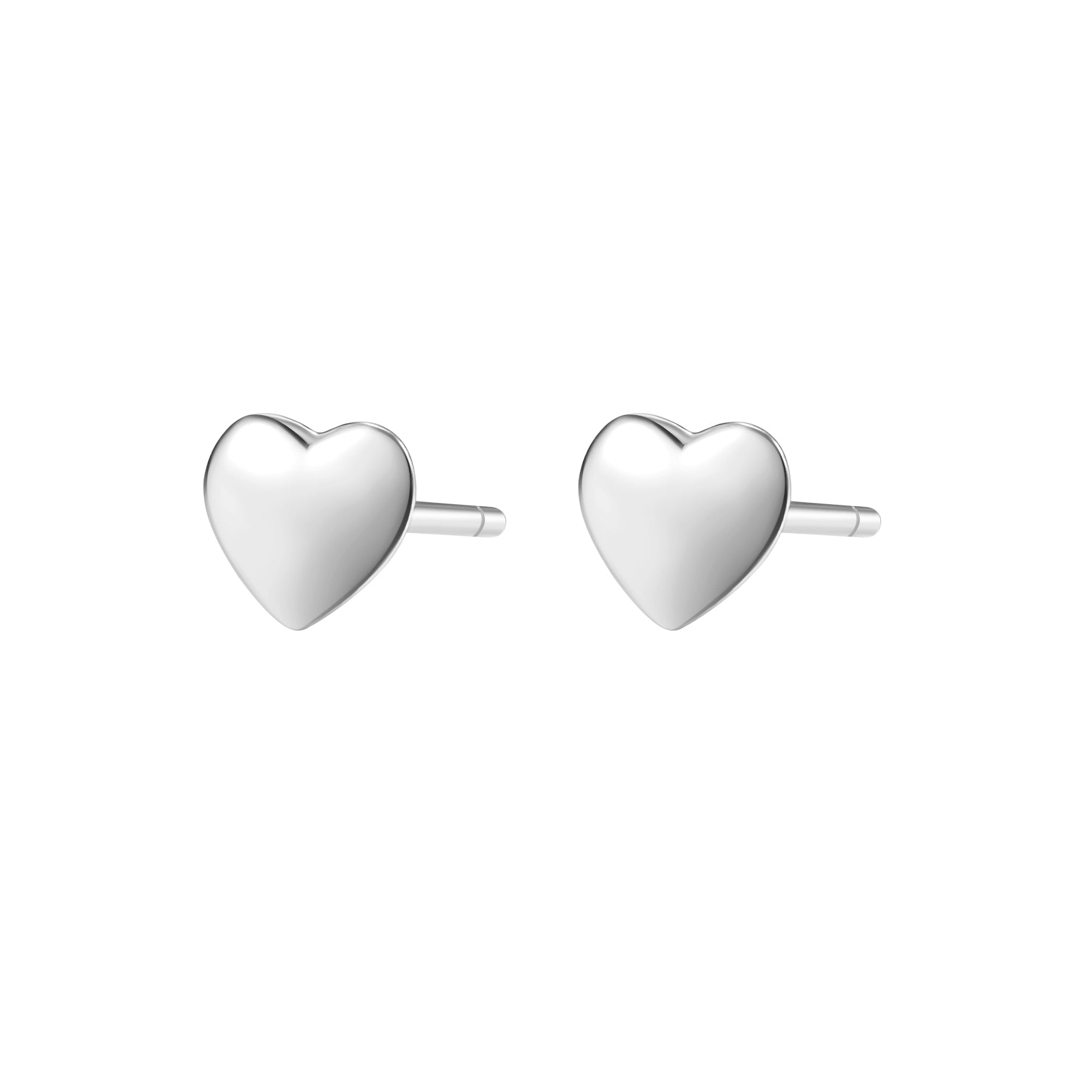 Love Heart Stud Earrings Sterling Silver