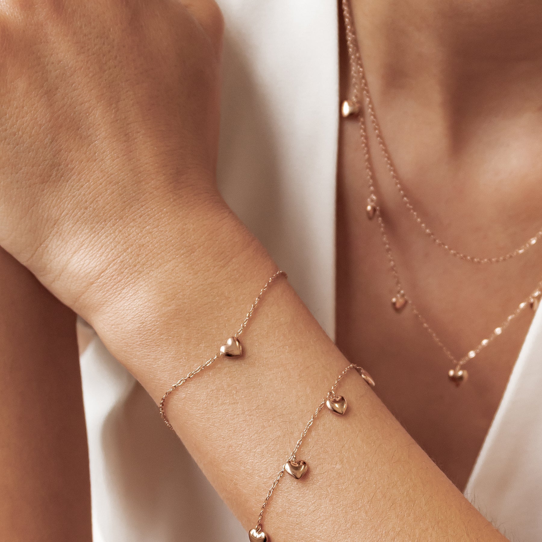 Multiple Chunky Heart Bracelet Waterproof