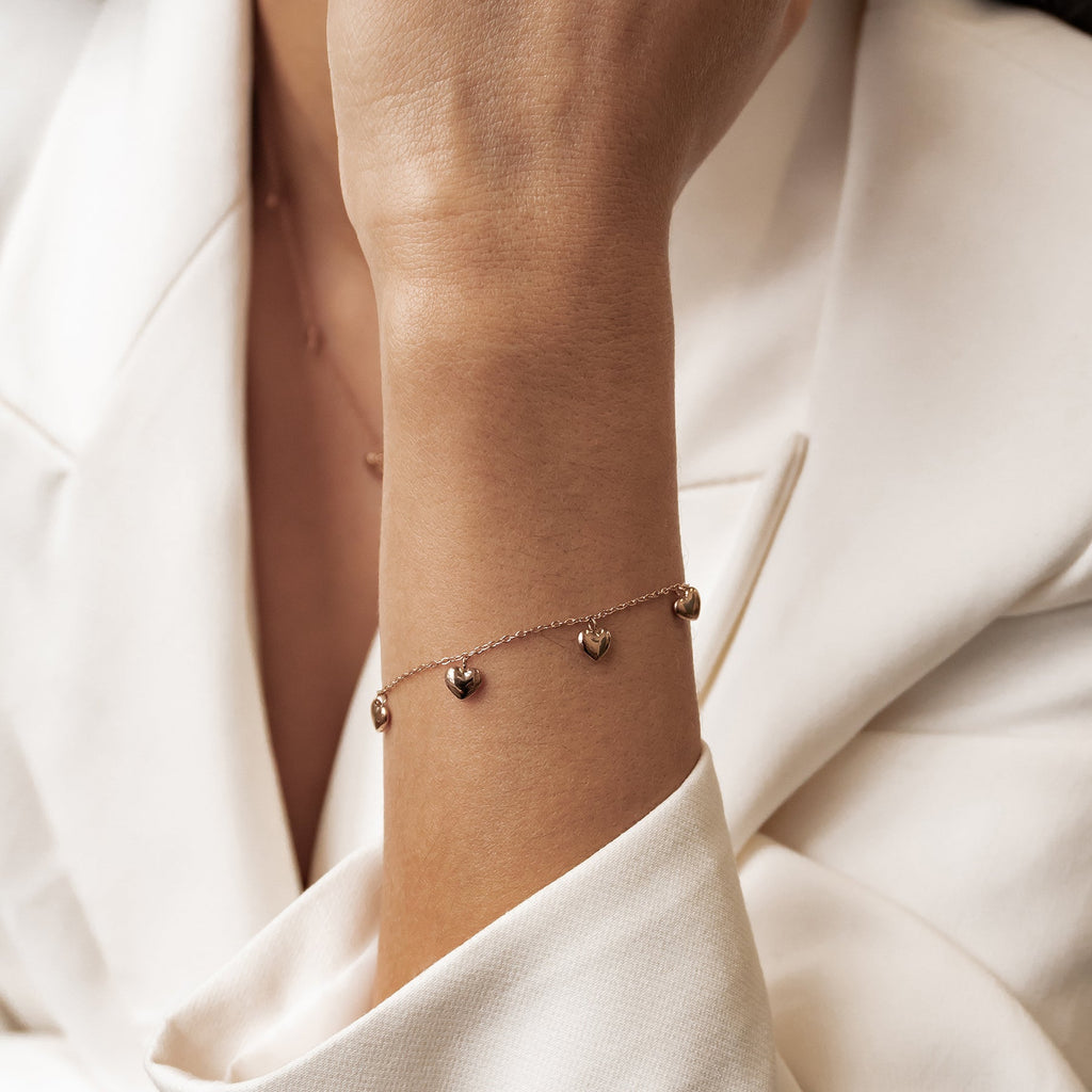 Multiple Chunky Heart Bracelet Waterproof