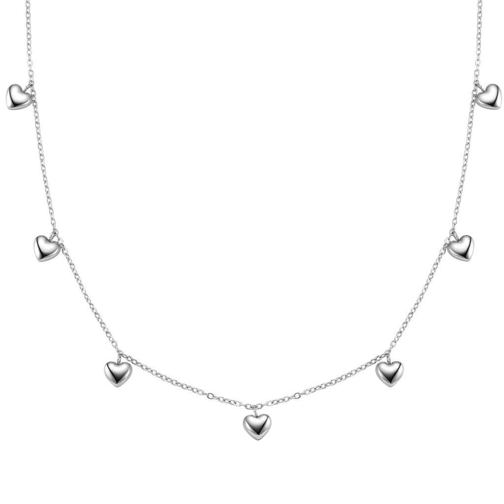 Multiple Chunky Heart Necklace Waterproof