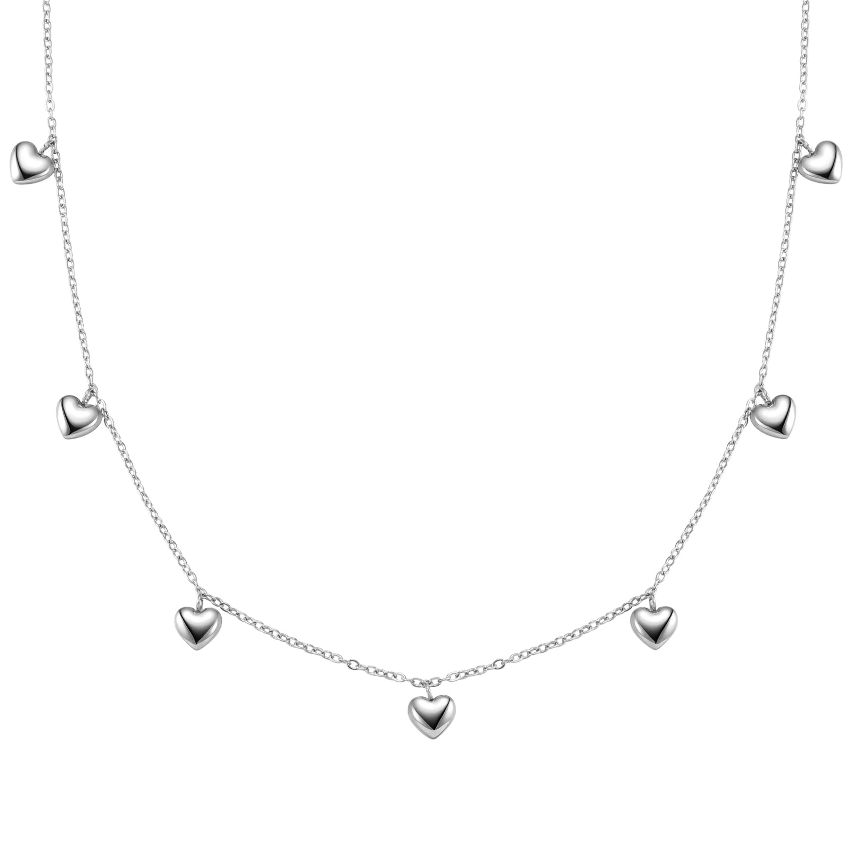 Multiple Chunky Heart Necklace Waterproof