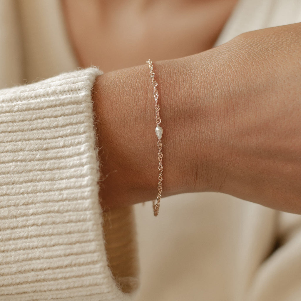 Pearl Bracelet Sterling Silver Gold