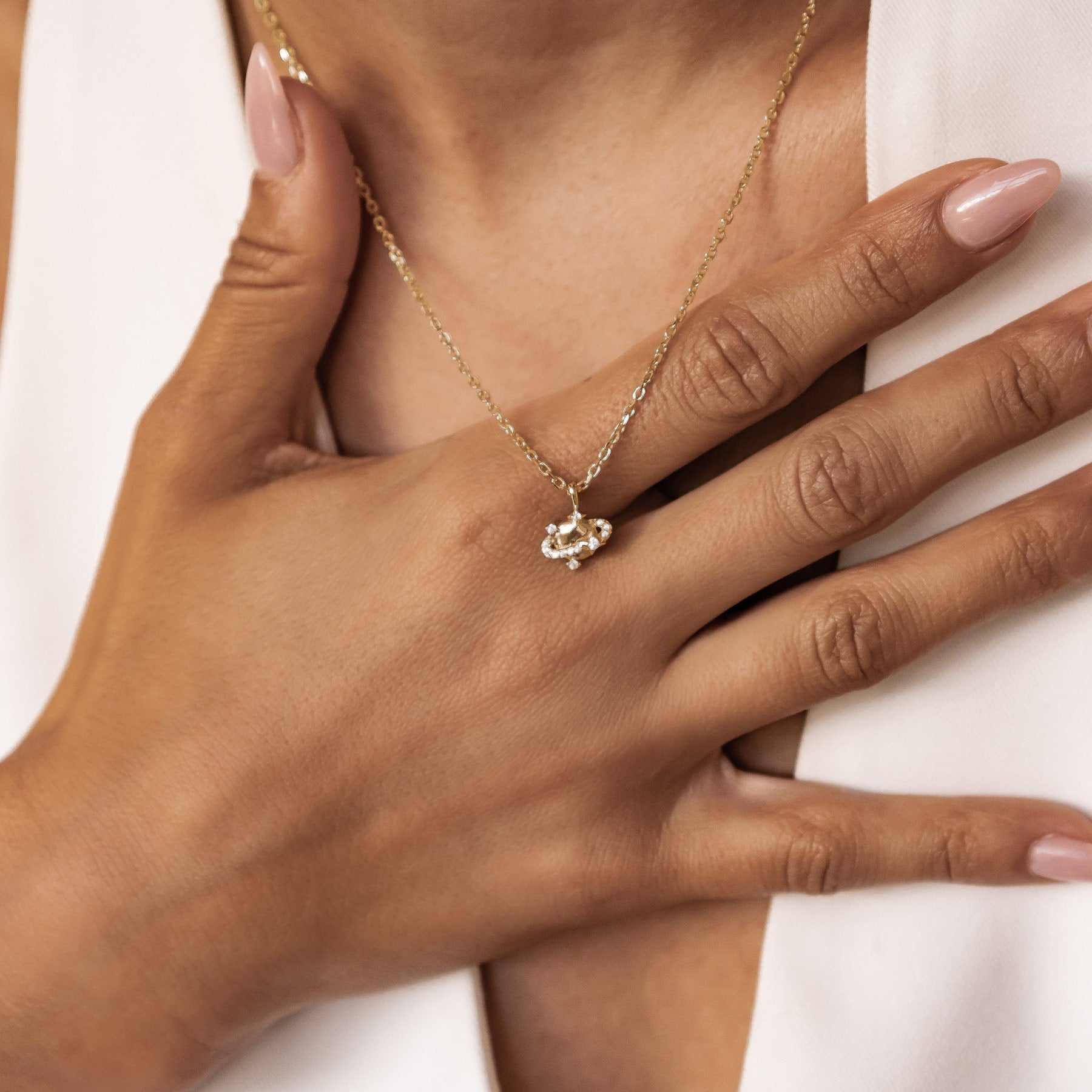 Planet Pendant Necklace Sterling Silver