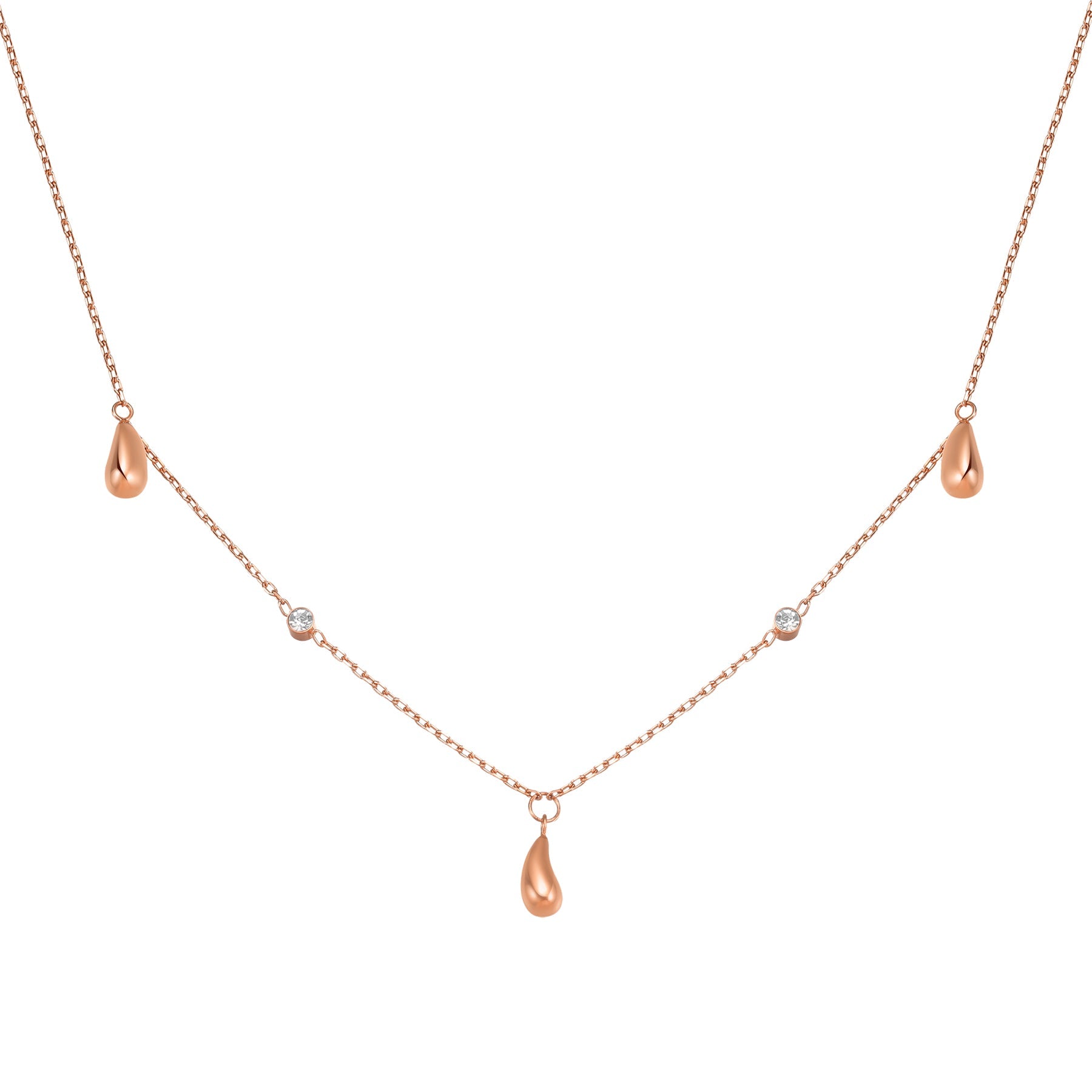 Raindrop & Sparkle Chain Necklace Waterproof