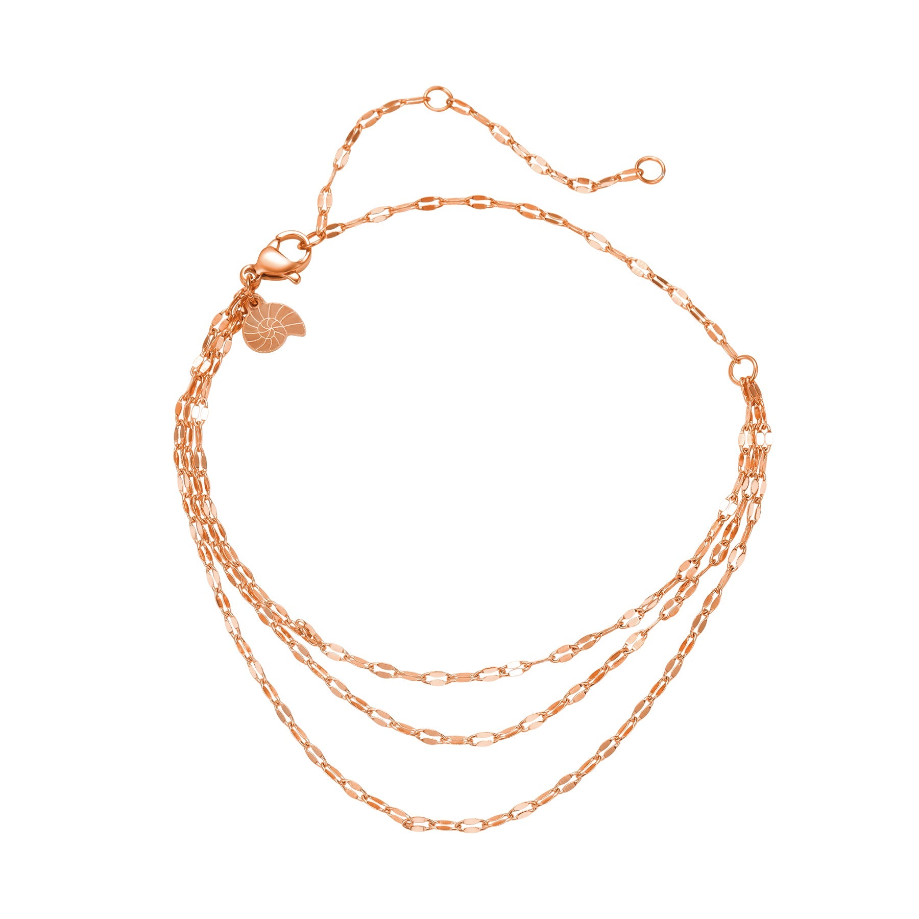 Rolo Trio Chain Anklet – Waterproof