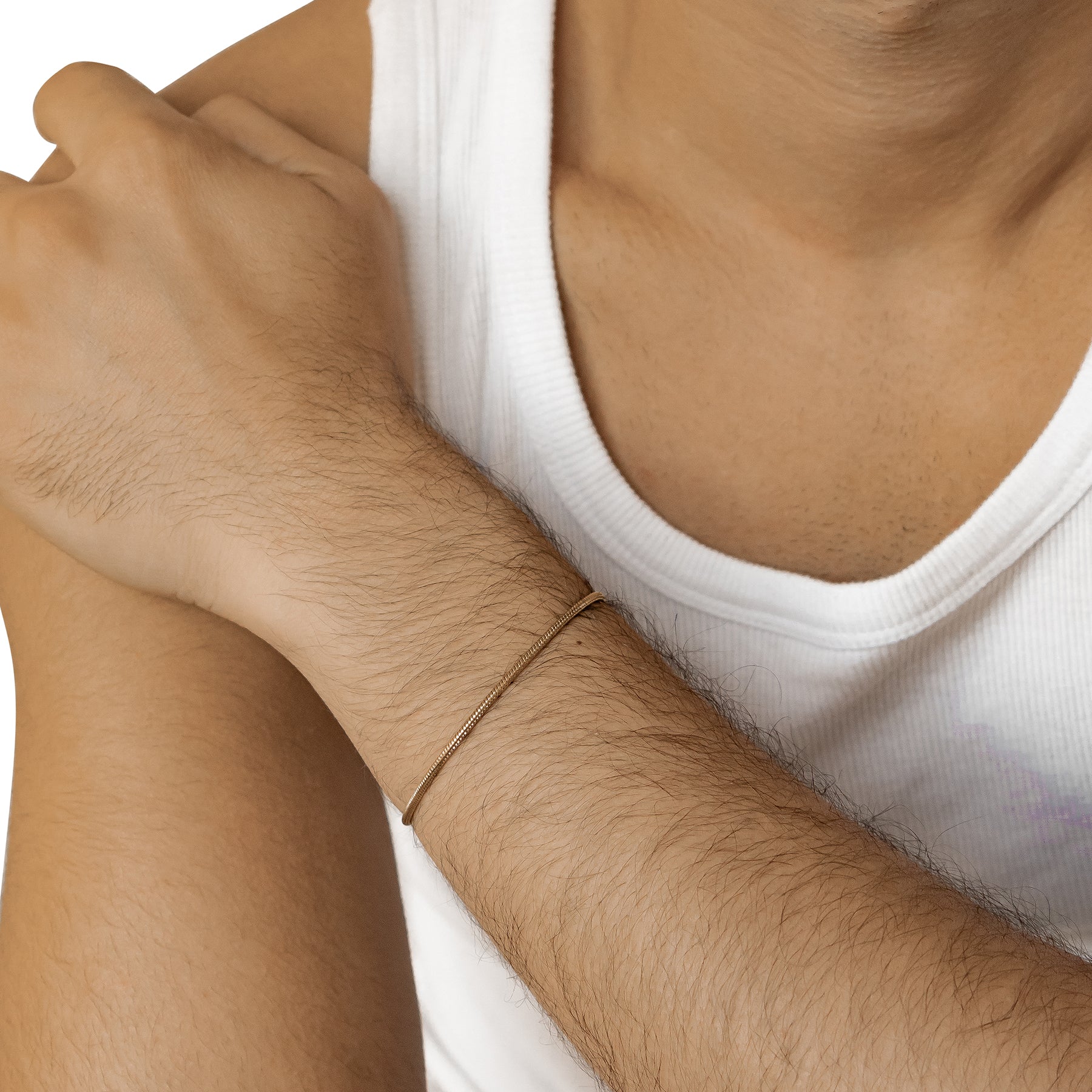 Round Snake Chain Bracelet Gold