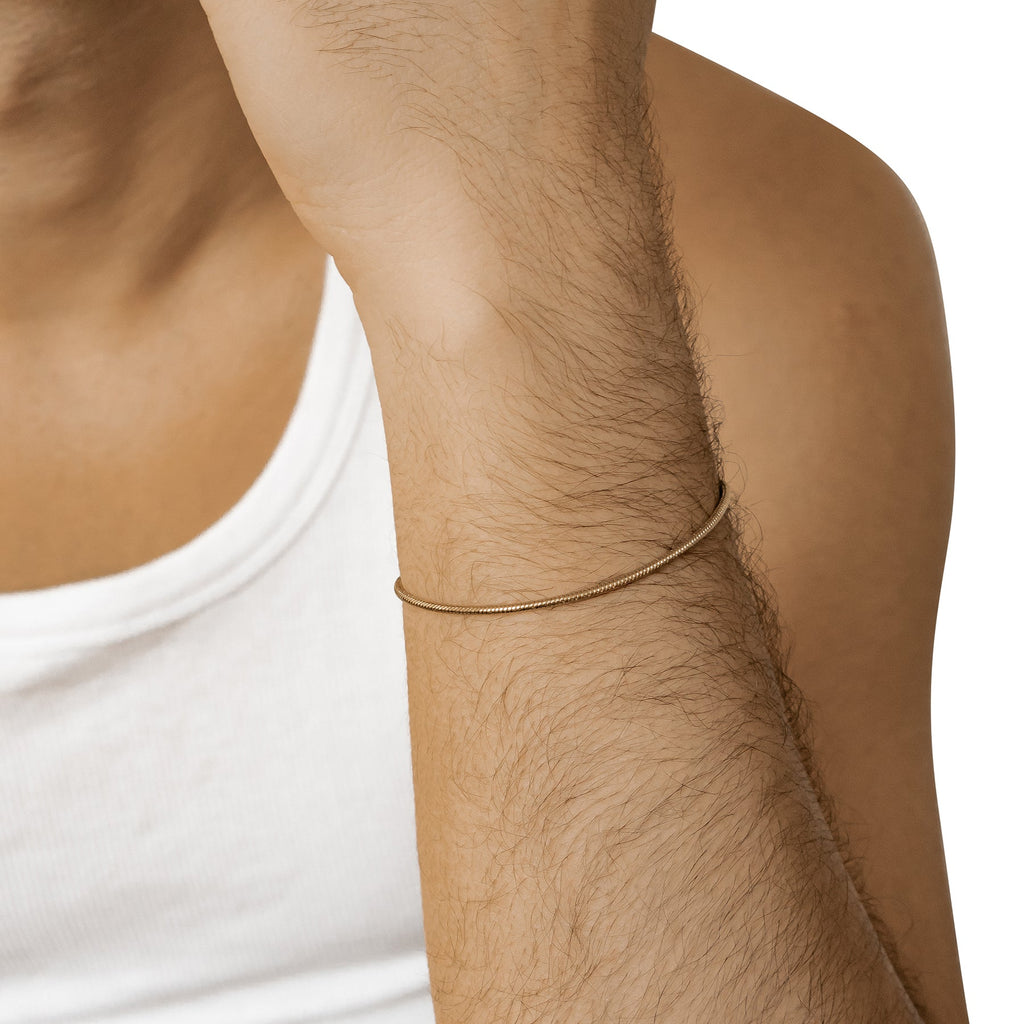 Round Snake Chain Bracelet Gold