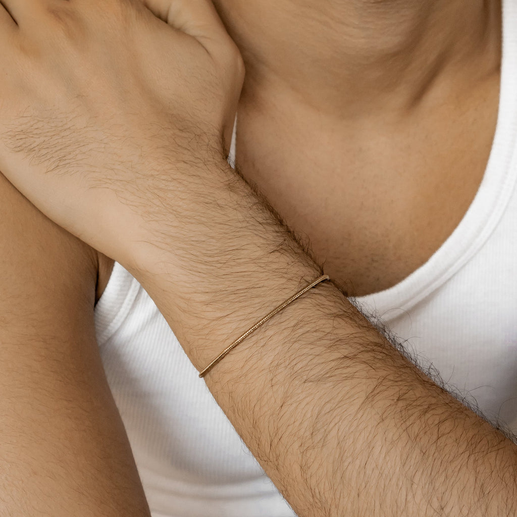 Round Snake Chain Bracelet Gold