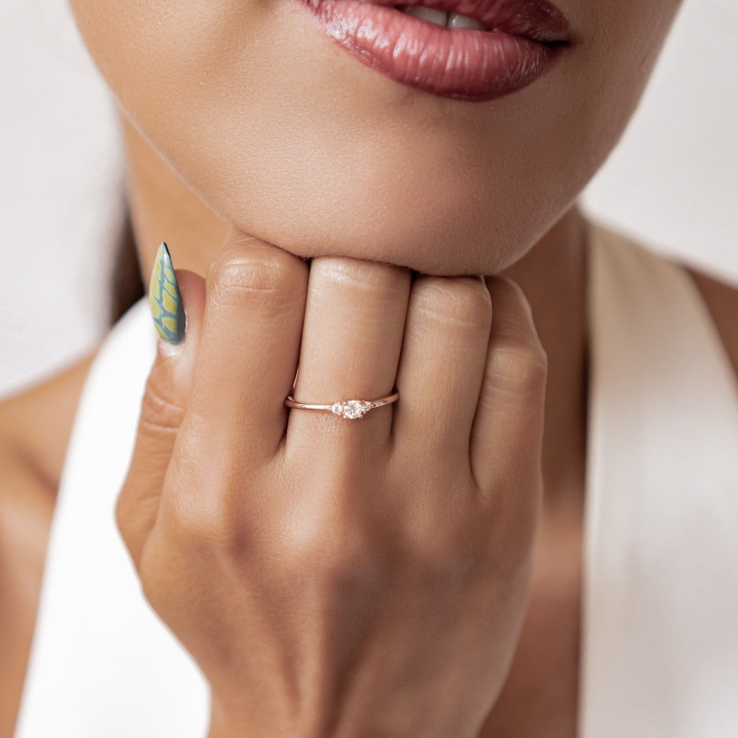 Slim Trio Ring Sterling Silver Gold