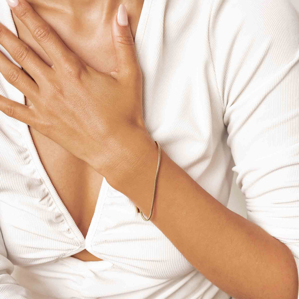 Round Snake Chain Bracelet Gold