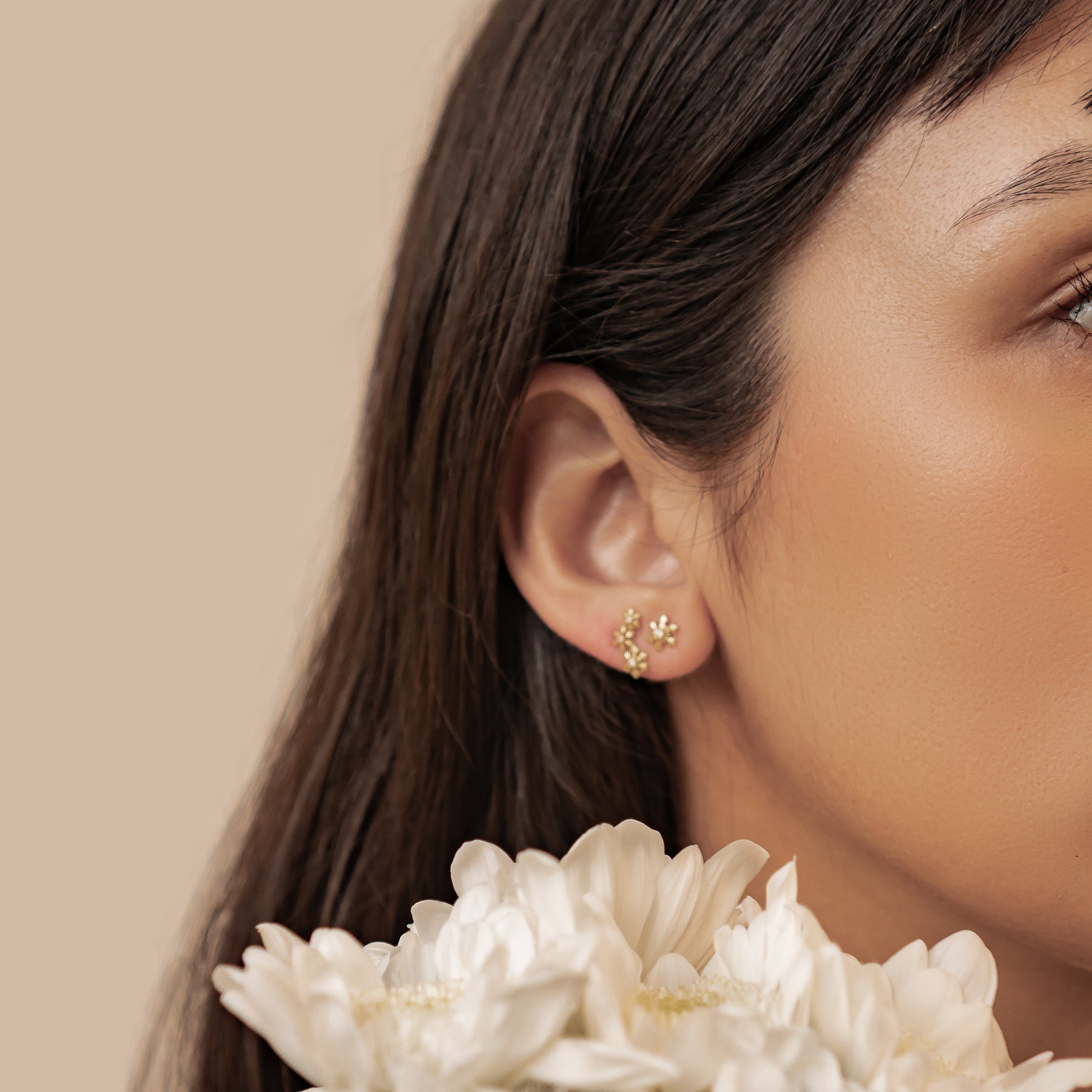 Snowflake Trio Stud Earrings Sterling Silver