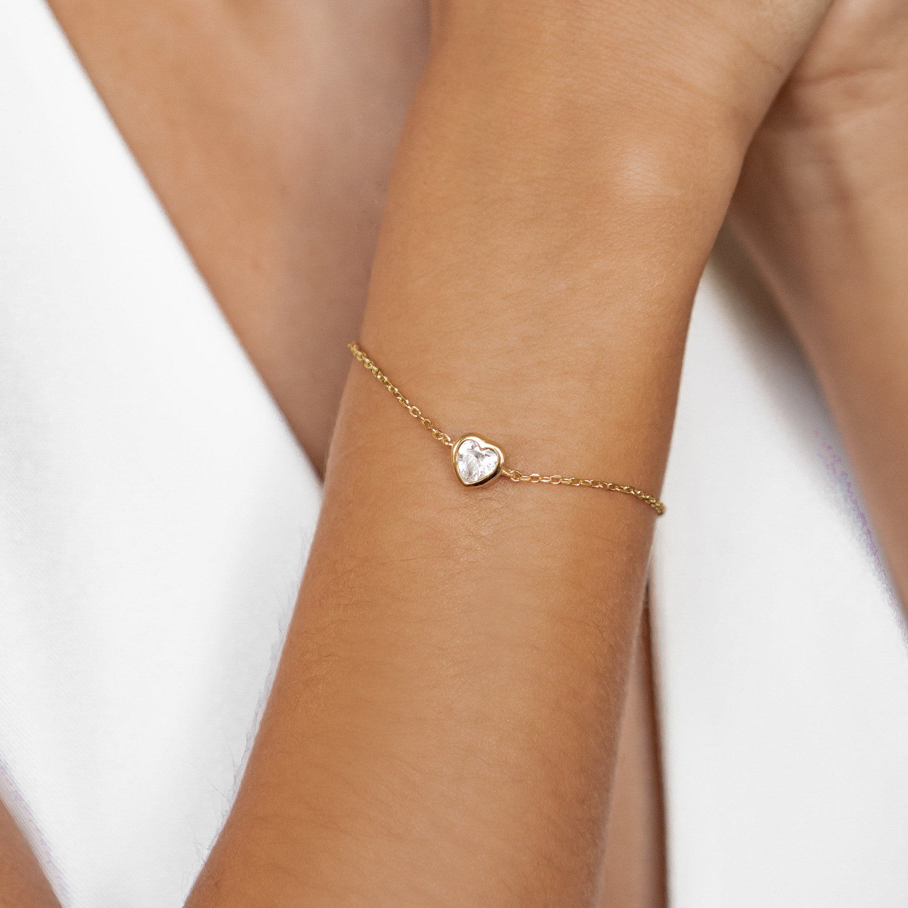 Sparkling Heart Bracelet Sterling Silver