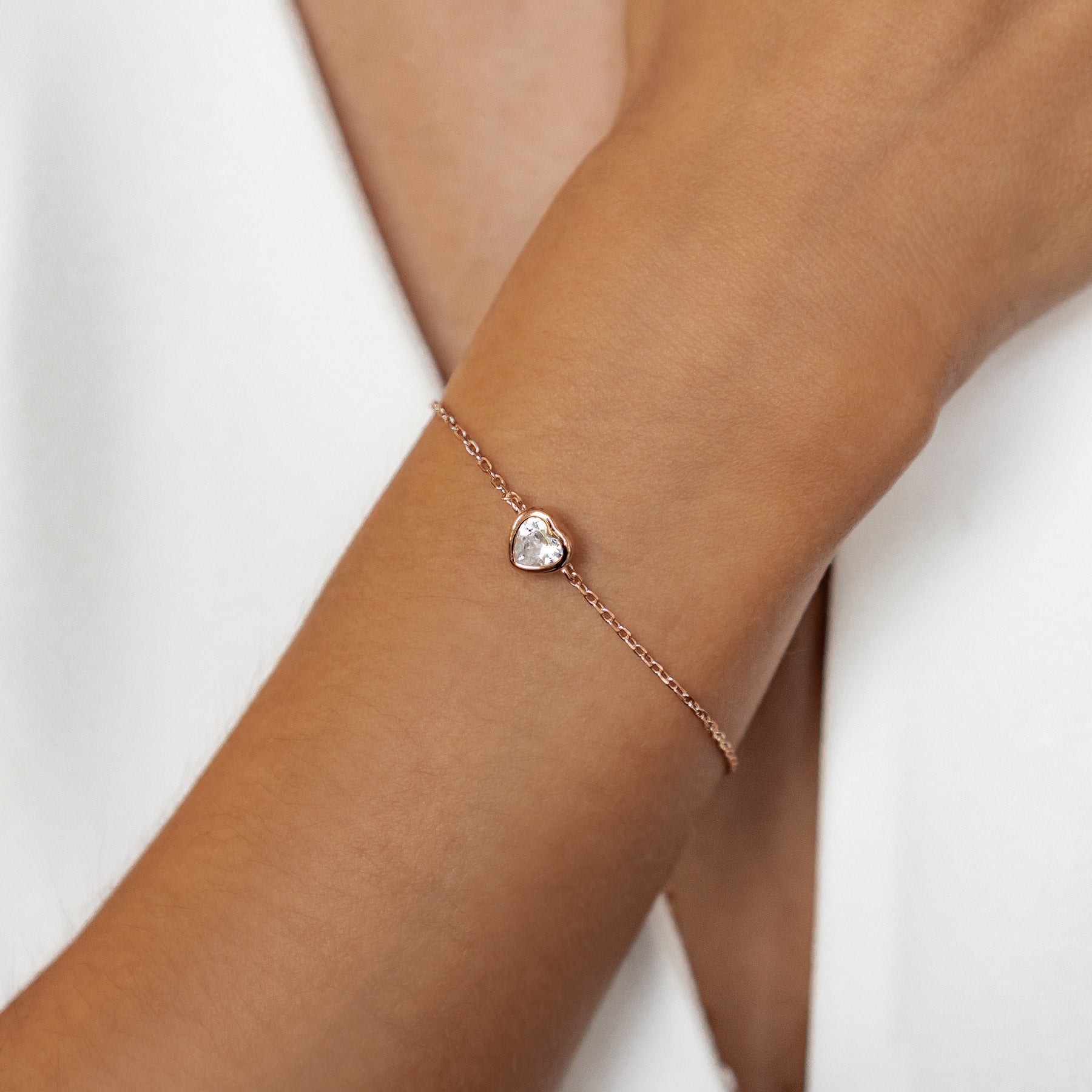 Sparkling Heart Bracelet Sterling Silver