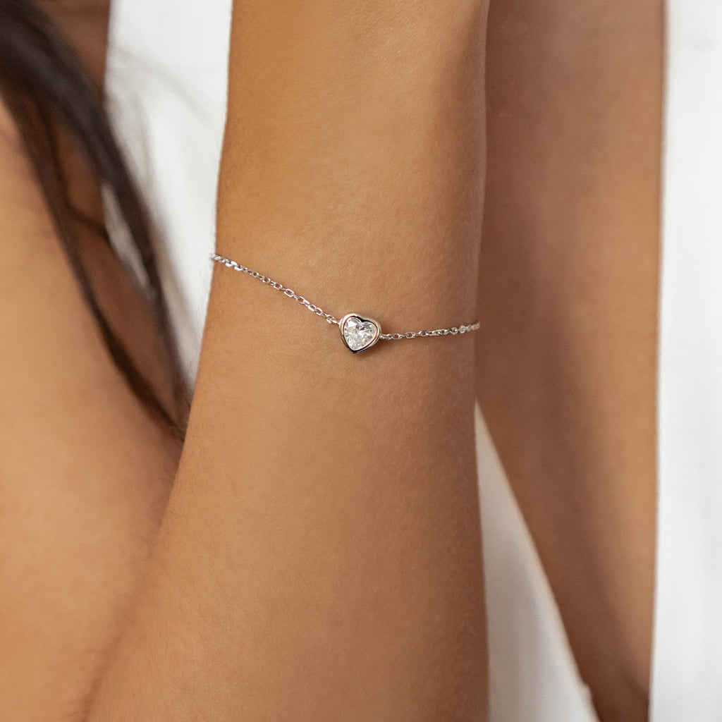 Sparkling Heart Bracelet Sterling Silver