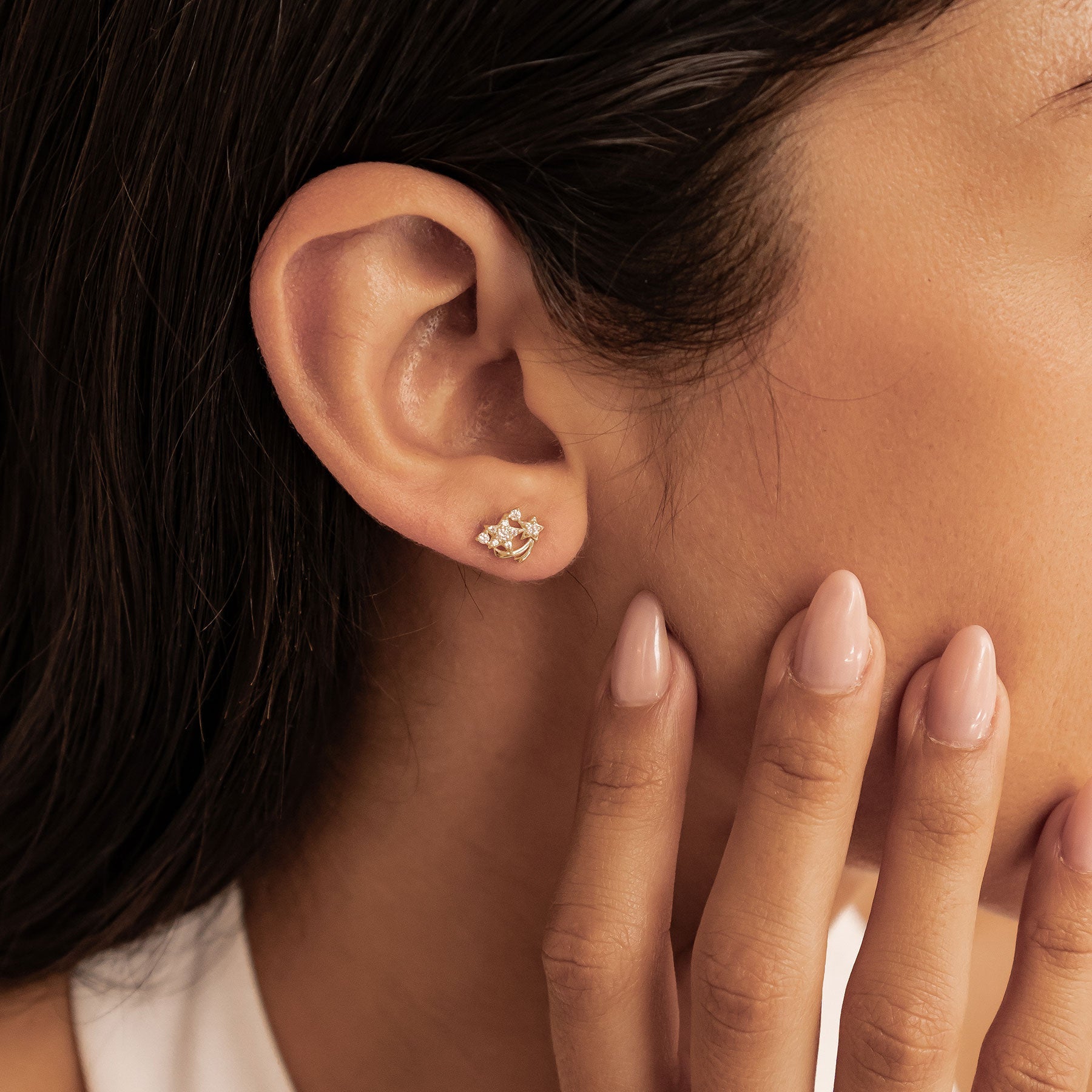 Star Cluster Stud Earrings Sterling Silver