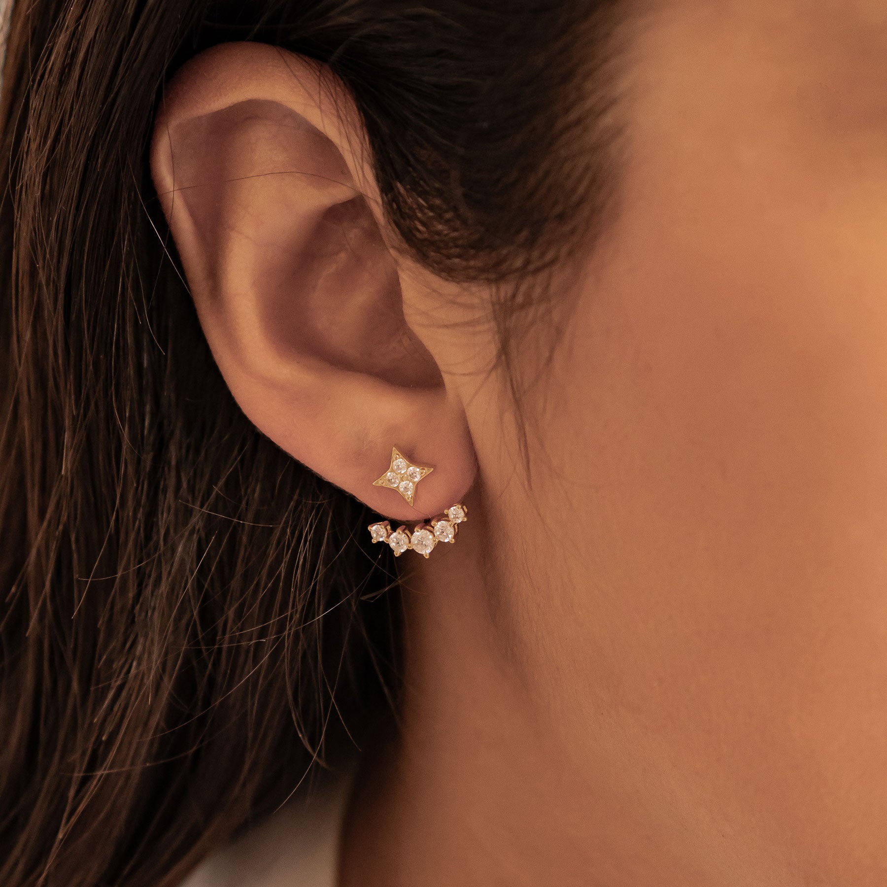 Star Jacket Stud Earrings Sterling Silver