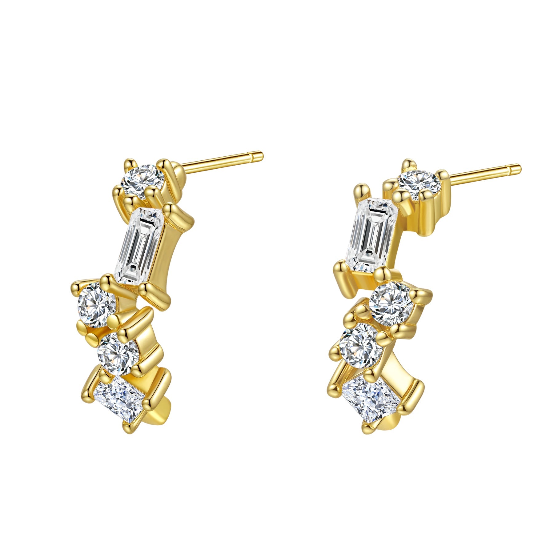 Stardust Charm Hoop Earrings Sterling Silver