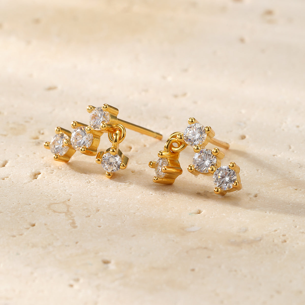 Starlit Drop Chain Earrings Sterling Silver