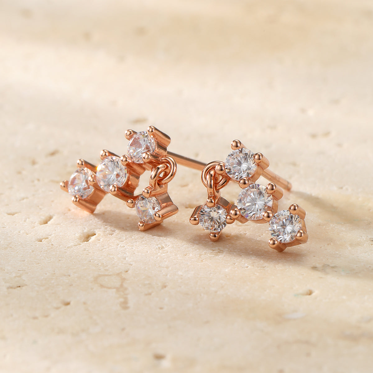 Starlit Drop Chain Earrings Sterling Silver