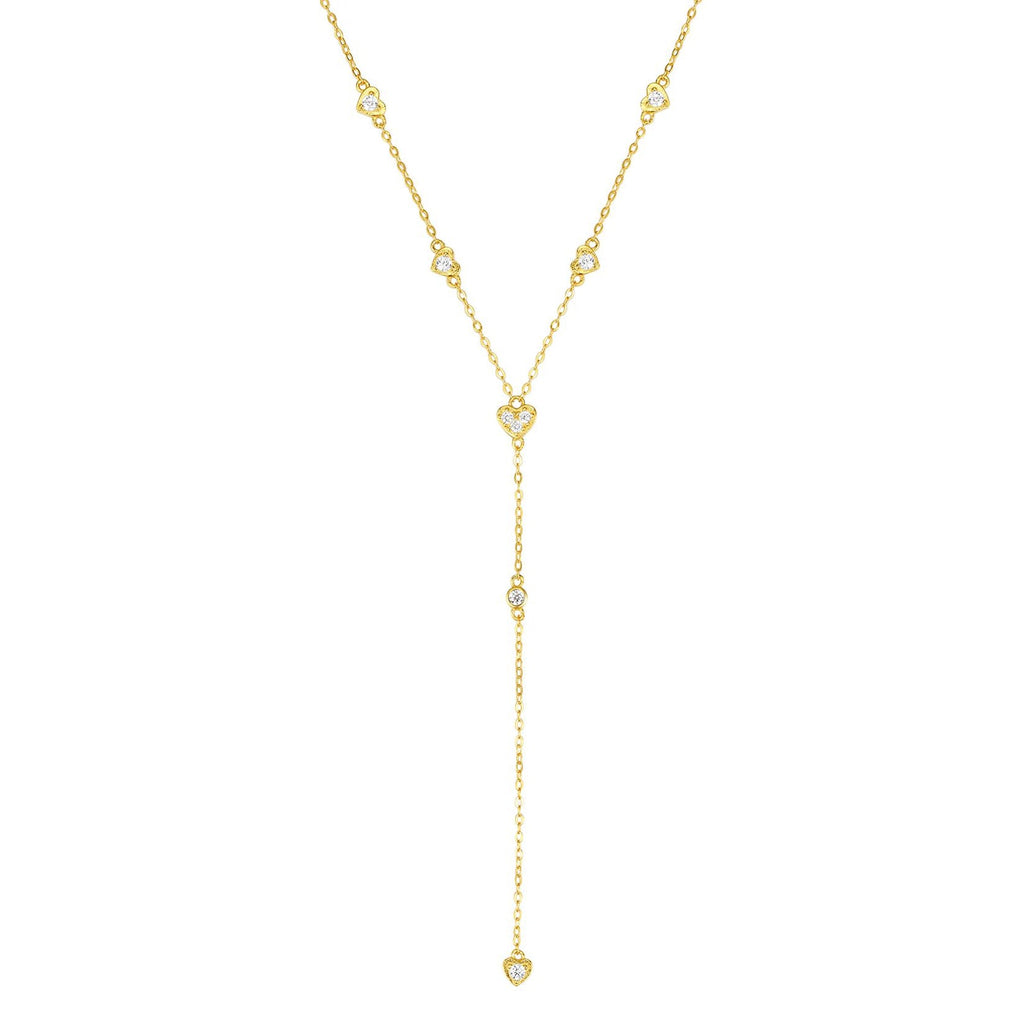 Cherish Y Chain Necklace Sterling Silver Gold